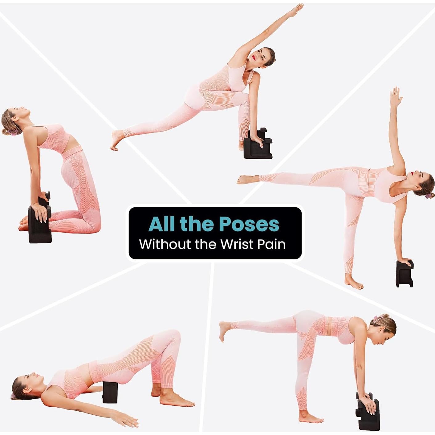 Bloques de Yoga Ergonómicos Lumia Wellness - 2 Piezas Negros