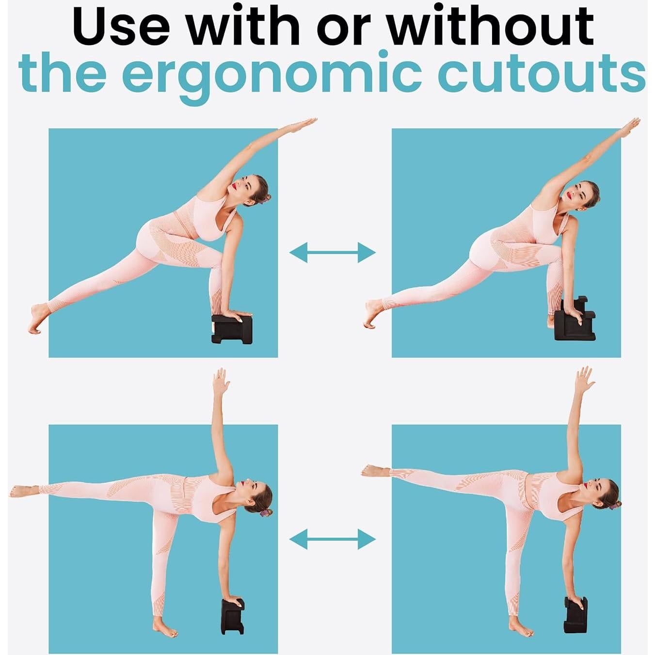 Bloques de Yoga Ergonómicos Lumia Wellness - 2 Piezas Negros