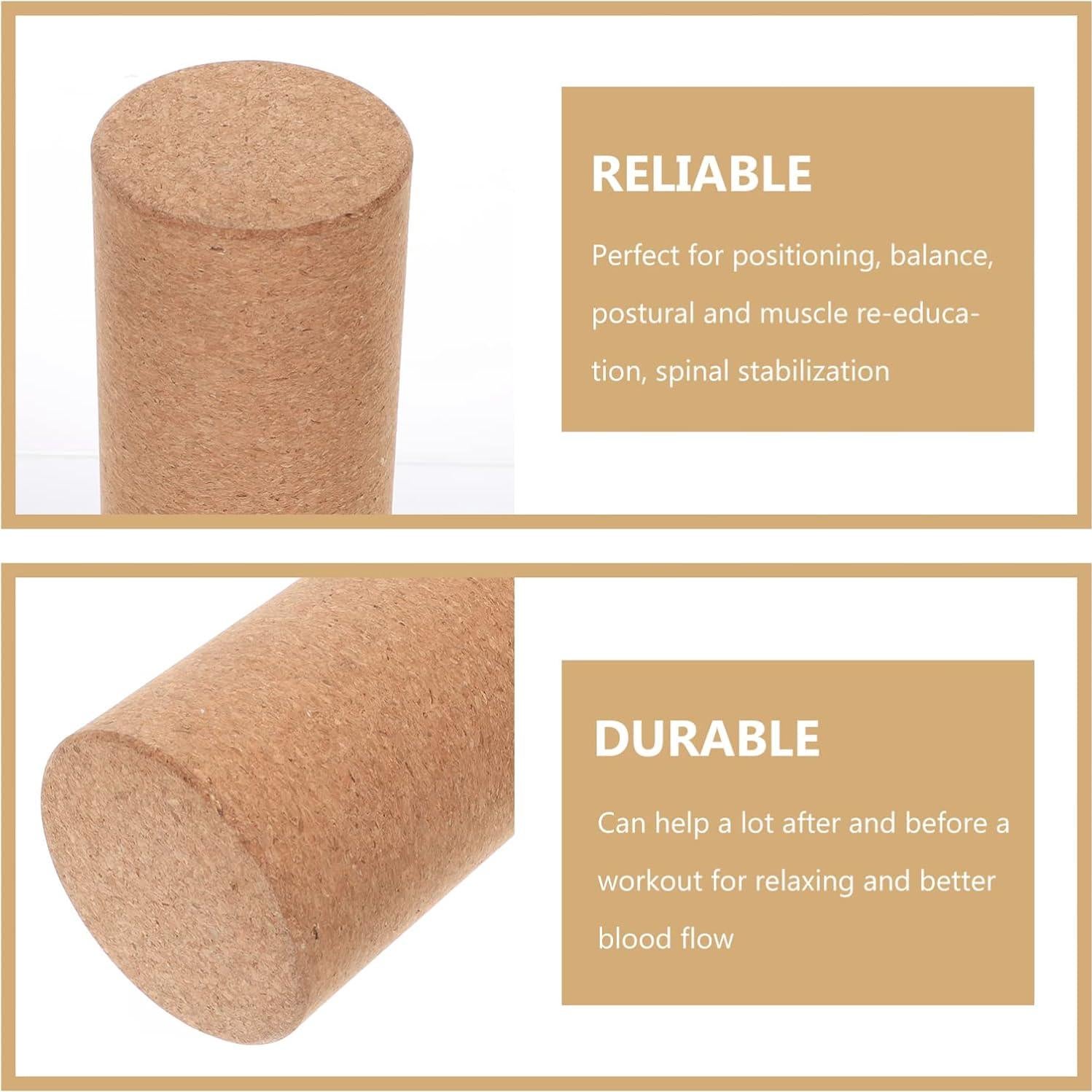 Rodillo de Corcho para Yoga Gatuida 30x10 cm Masaje Muscular