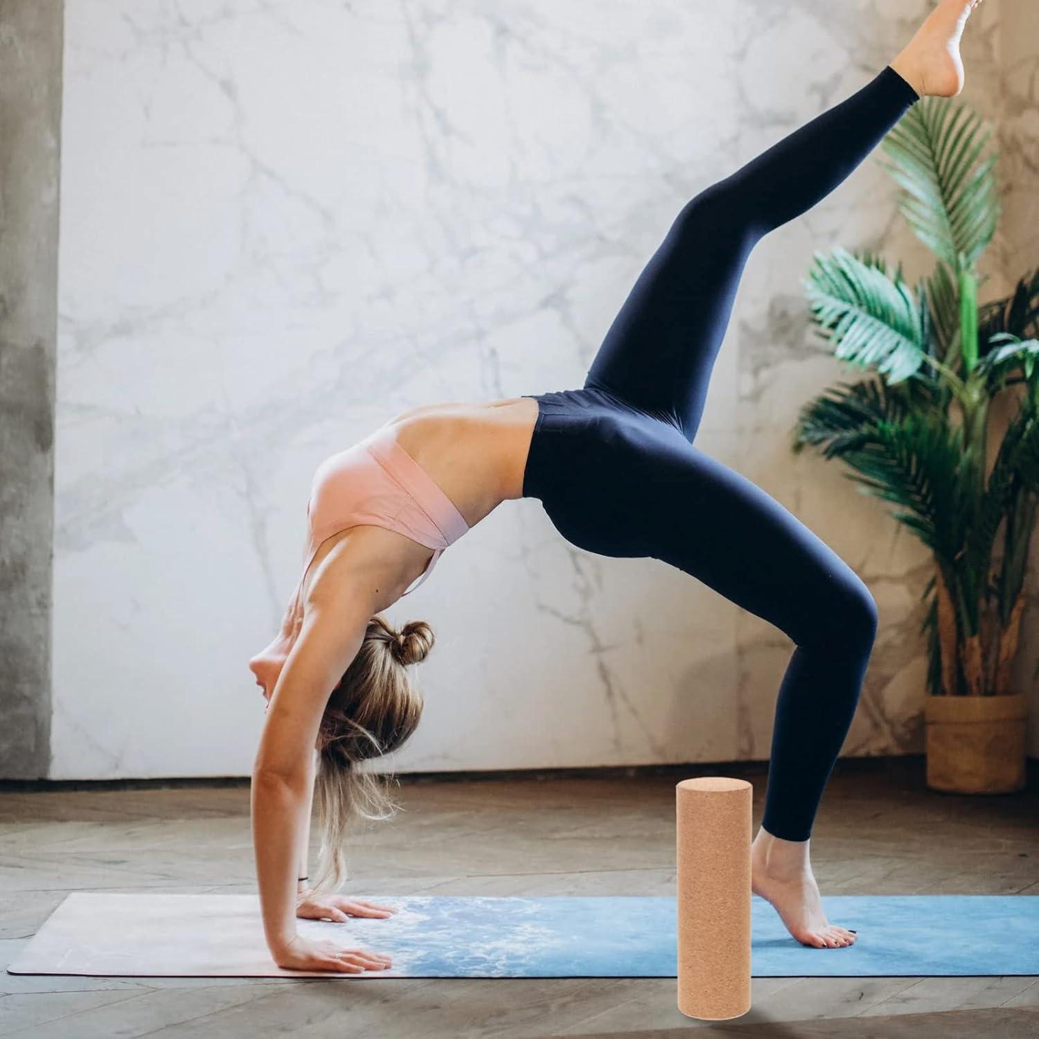 Rodillo de Corcho para Yoga Gatuida 30x10 cm Masaje Muscular