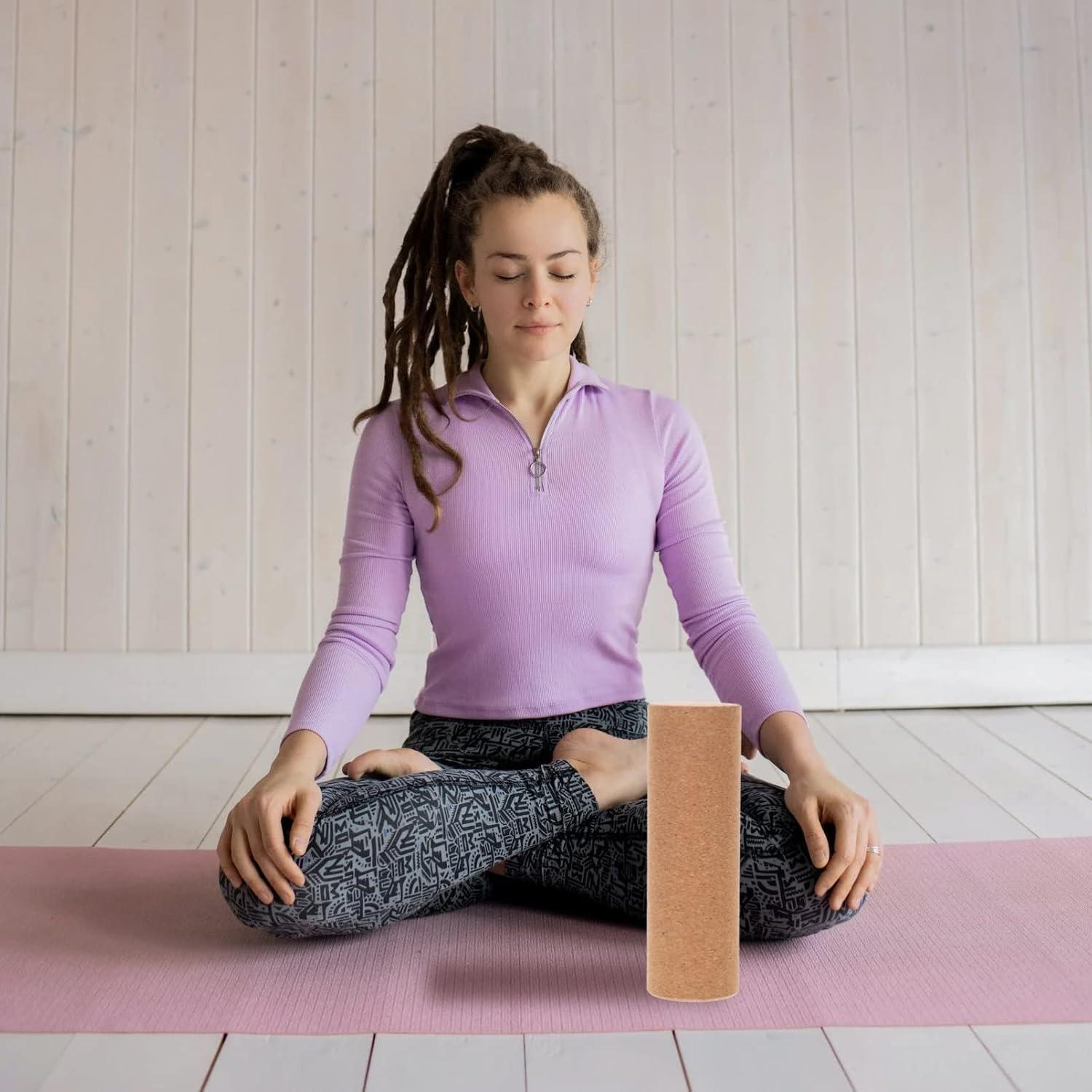 Rodillo de Corcho para Yoga Gatuida 30x10 cm Masaje Muscular