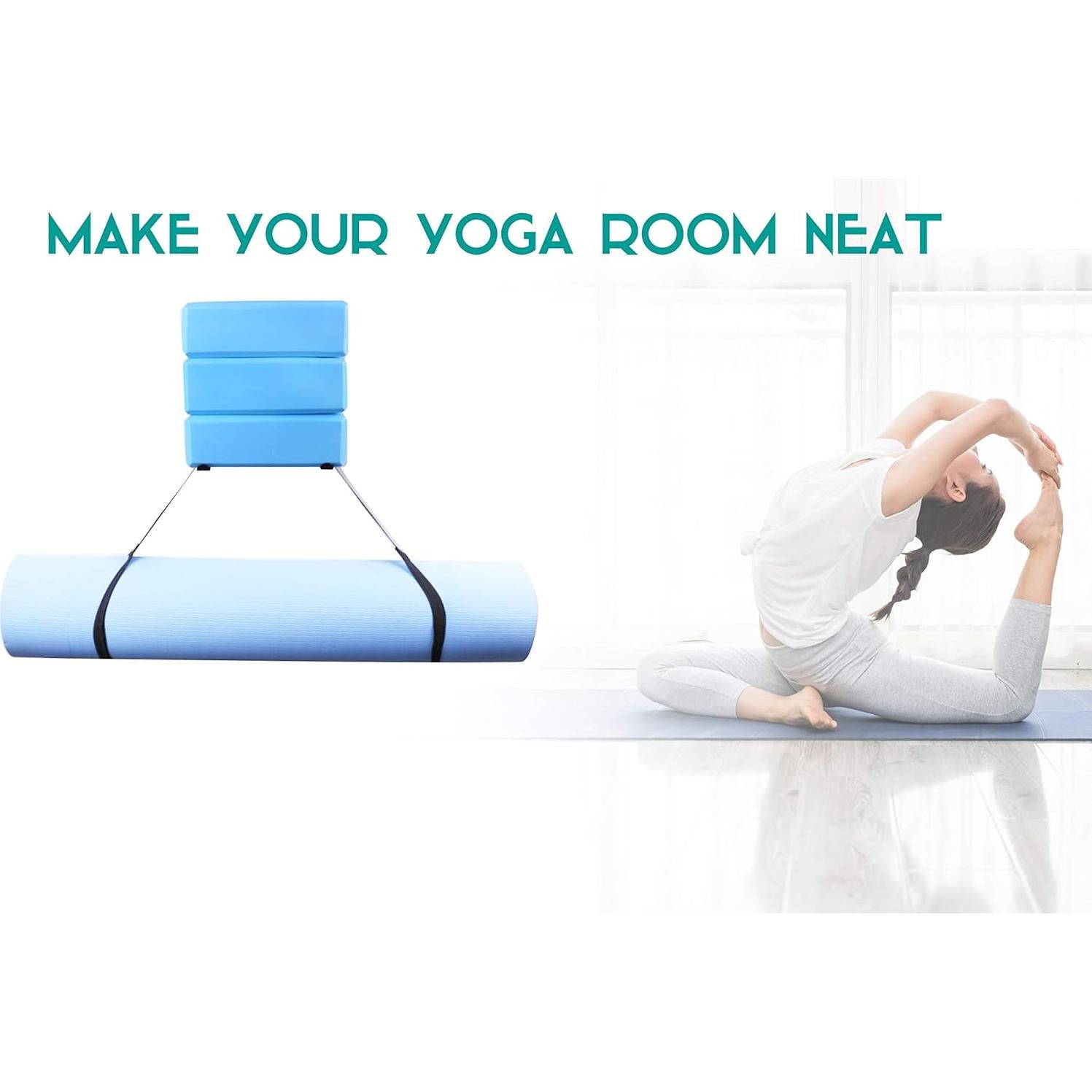 Soporte de Pared para Esteras de Yoga Haocute, 4 Ganchos, 9kg