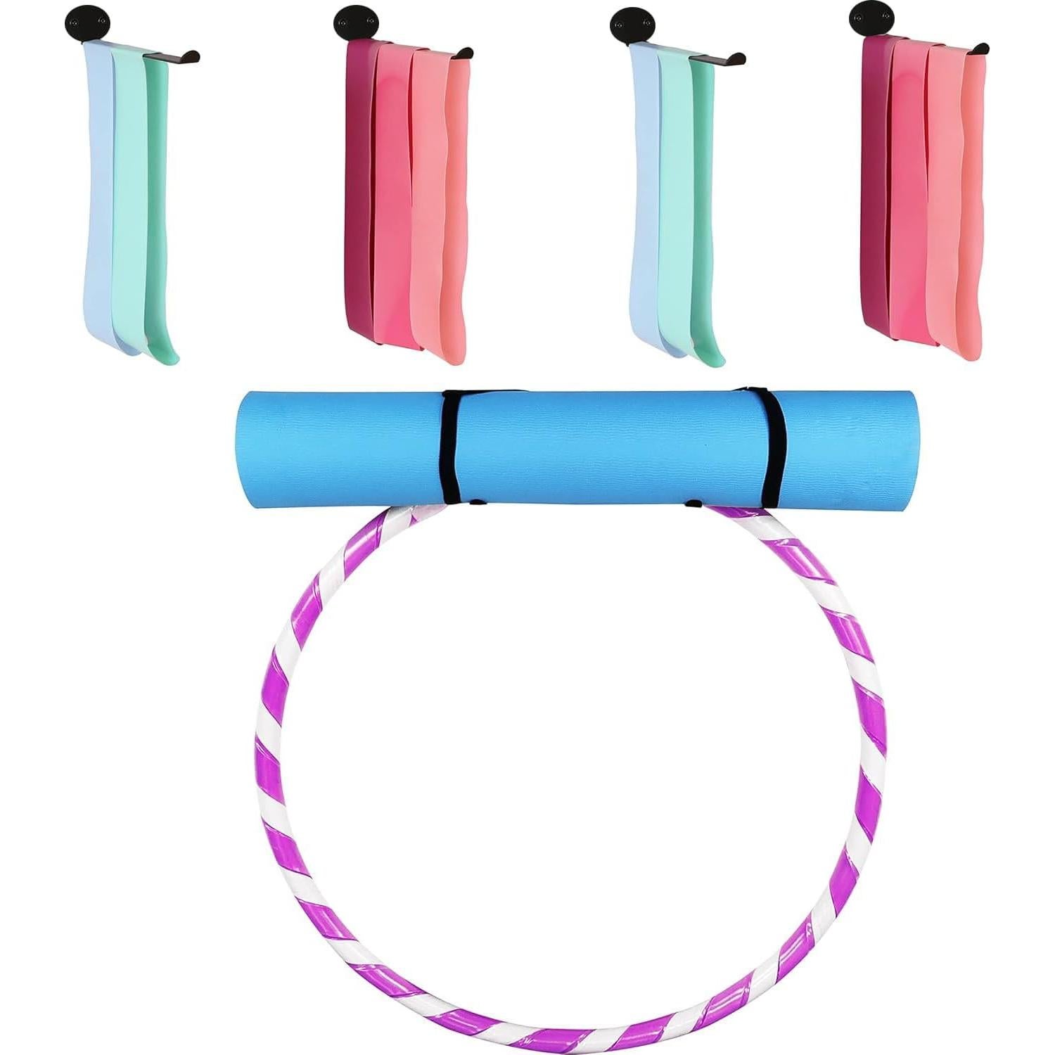 Soporte de Pared para Esteras de Yoga Haocute, 4 Ganchos, 9kg