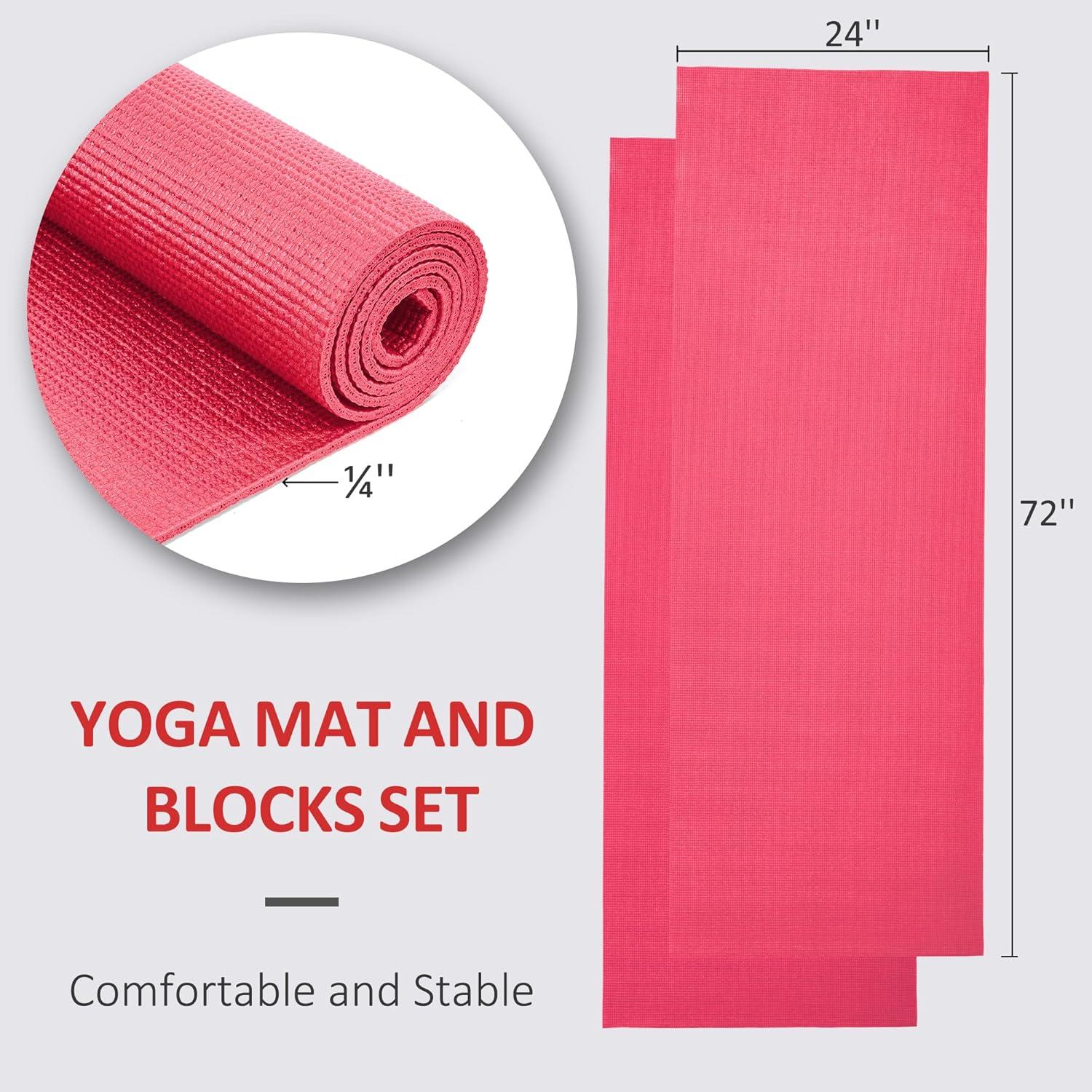 Alfombrilla de Yoga Fitvids Antidesgarro 0.635 cm Roja