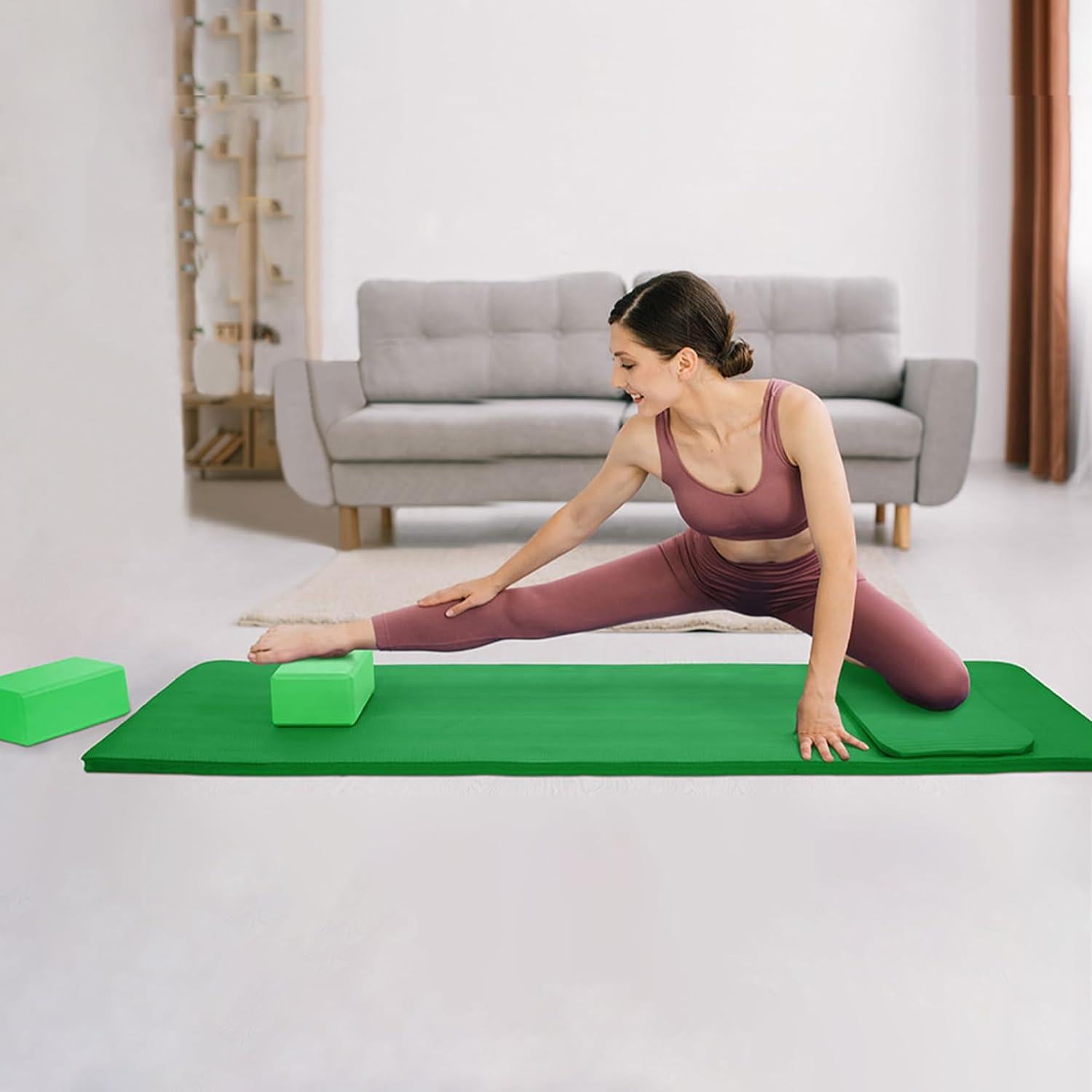 Esterilla de Yoga BalanceFrom 180x60 cm con Bloques y Almohadilla