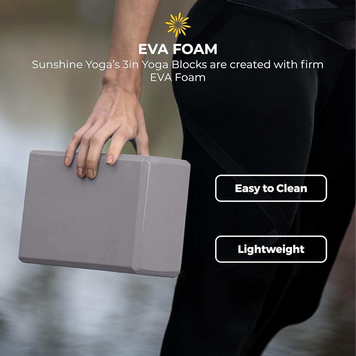 Bloques de Yoga Sunshine 10 Piezas Espuma EVA 7.62 cm Gris