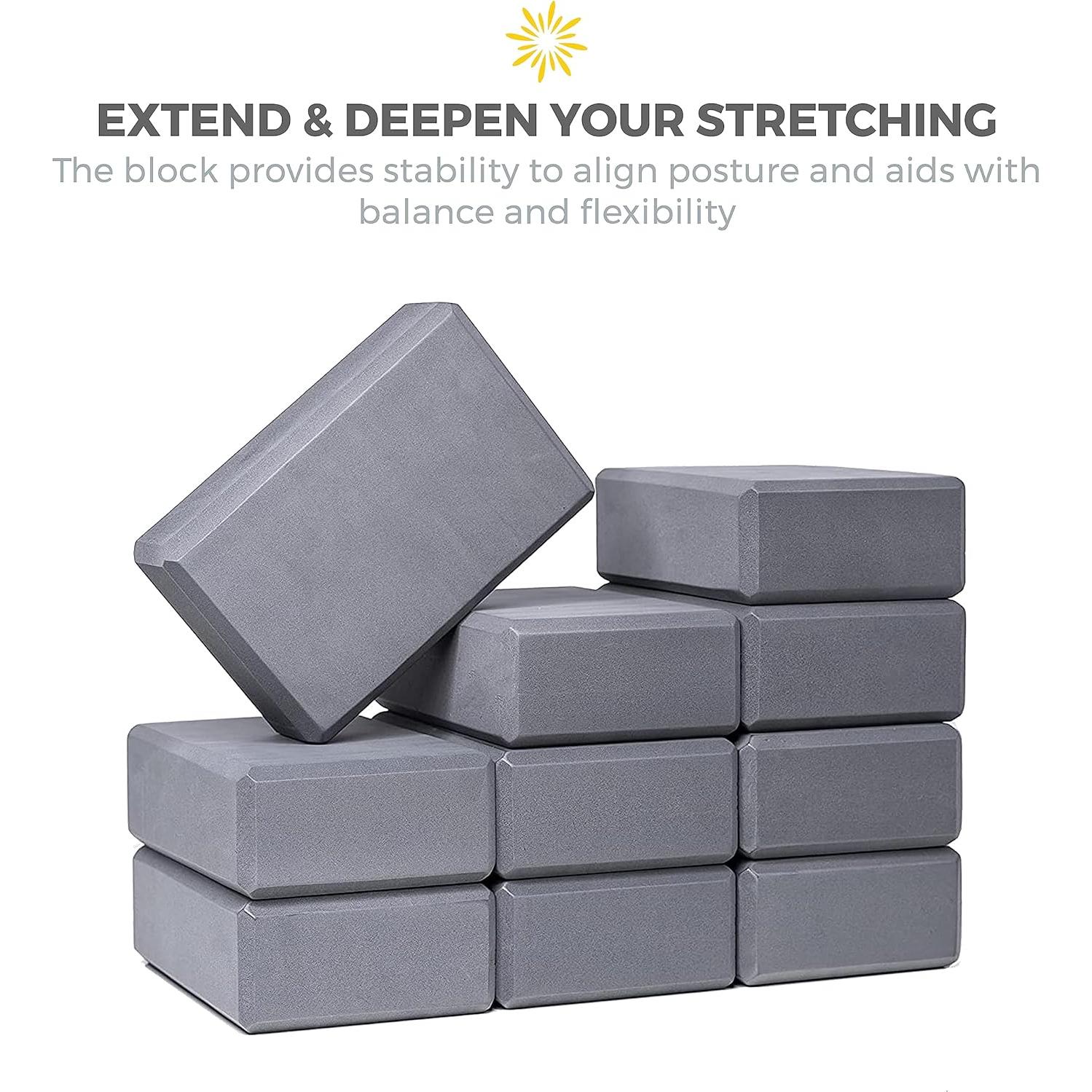 Bloques de Yoga Sunshine 10 Piezas Espuma EVA 7.62 cm Gris