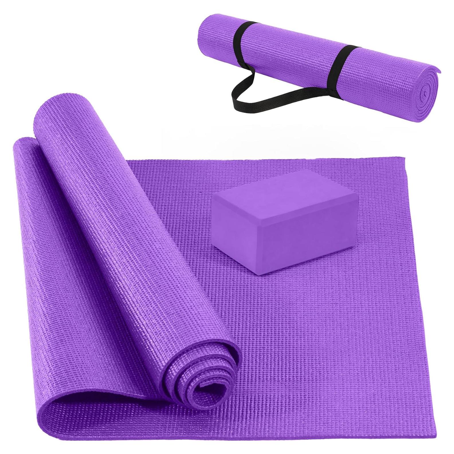 Estera de Yoga Fitvids 1/4" Alta Densidad Antidesgarro Púrpura