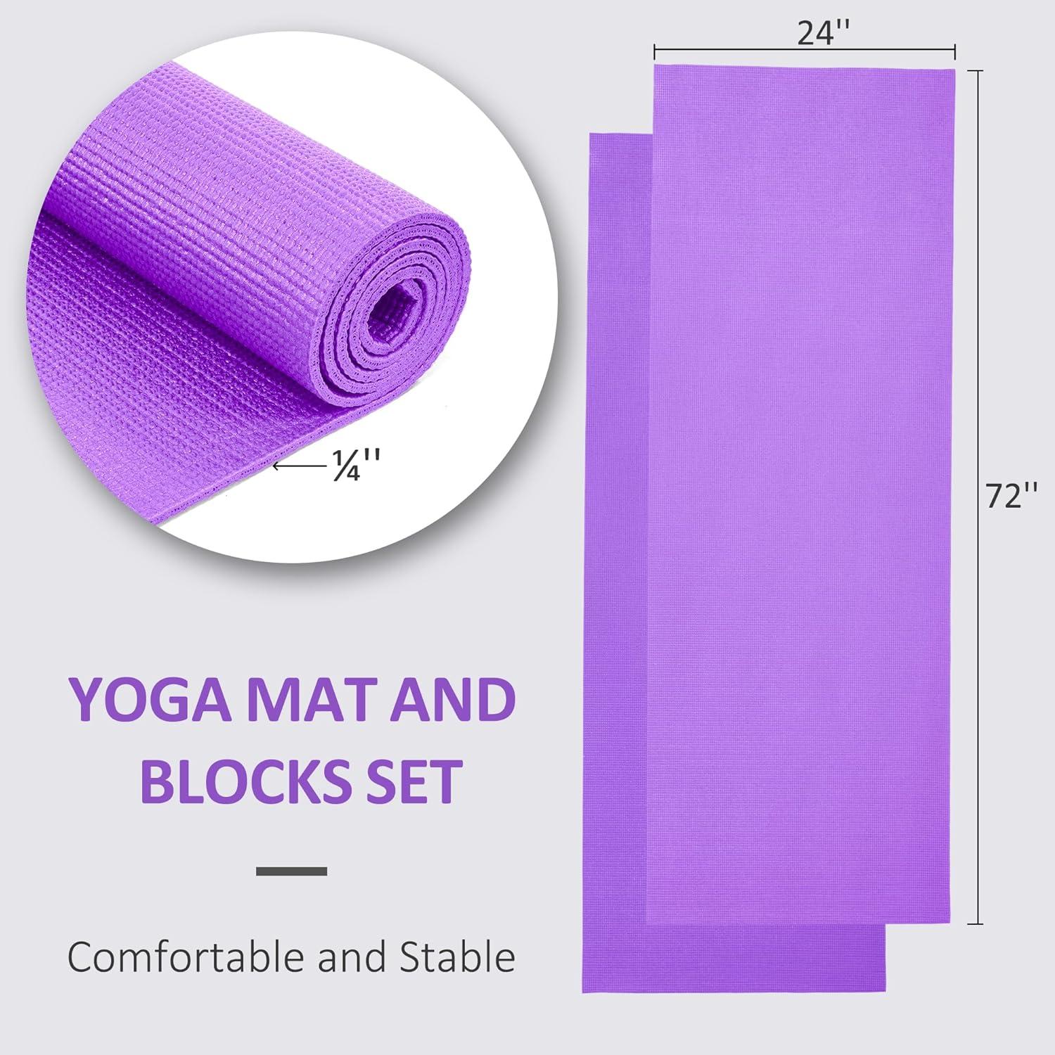Estera de Yoga Fitvids 1/4" Alta Densidad Antidesgarro Púrpura