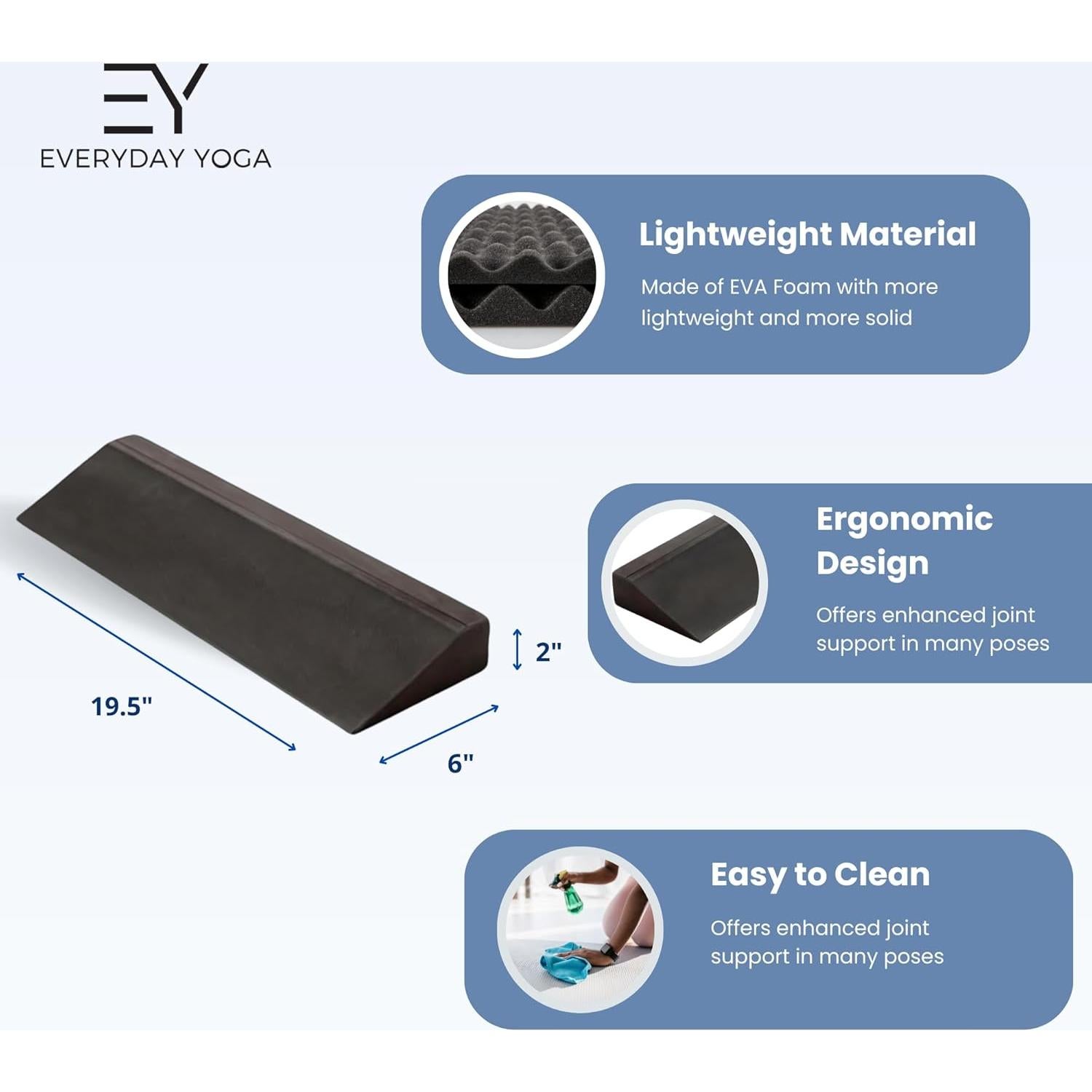 Cuña de Espuma EVA Everyday Yoga para Estiramientos - Negro