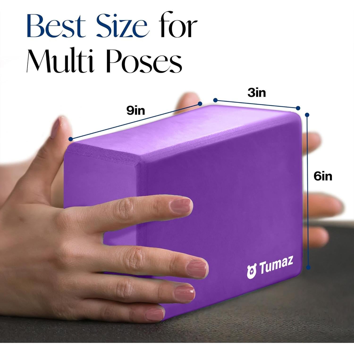 Bloques de Yoga Tumaz 2 Pack con Correa - Espuma EVA Antideslizante