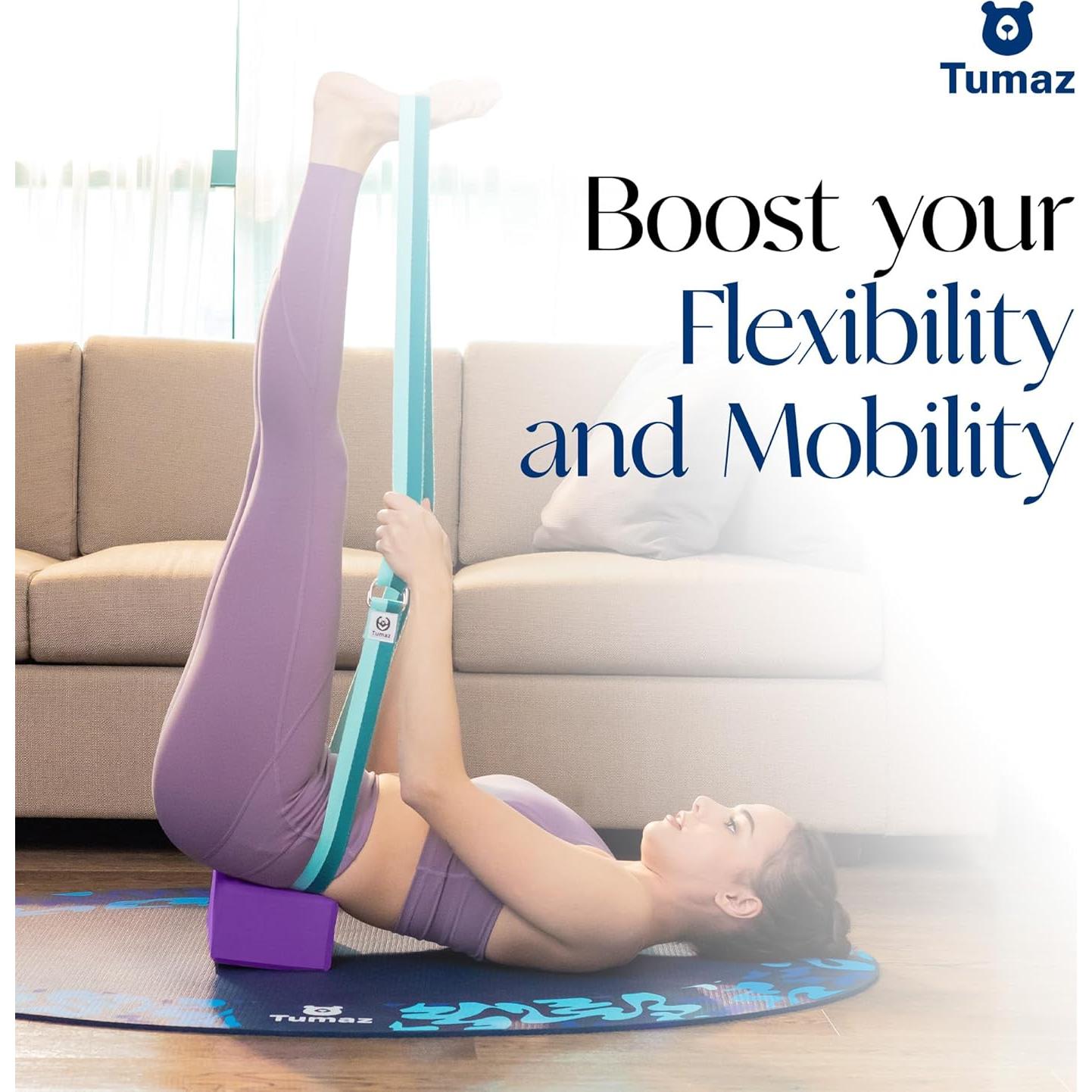 Bloques de Yoga Tumaz 2 Pack con Correa - Espuma EVA Antideslizante