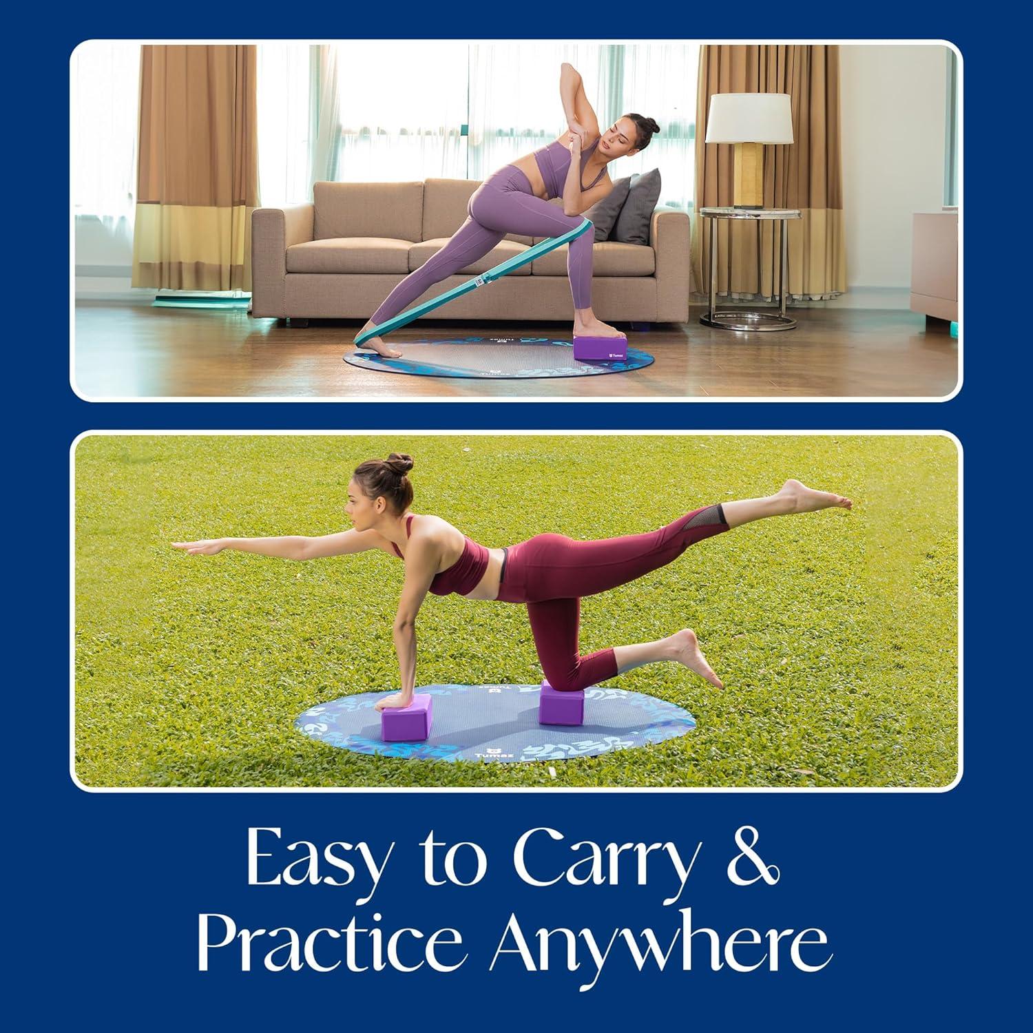 Bloques de Yoga Tumaz 2 Pack con Correa - Espuma EVA Antideslizante