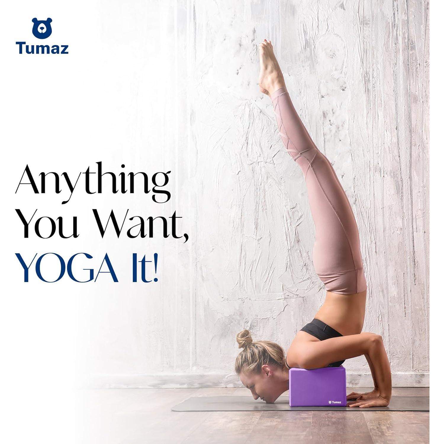 Bloques de Yoga Tumaz 2 Pack con Correa - Espuma EVA Antideslizante