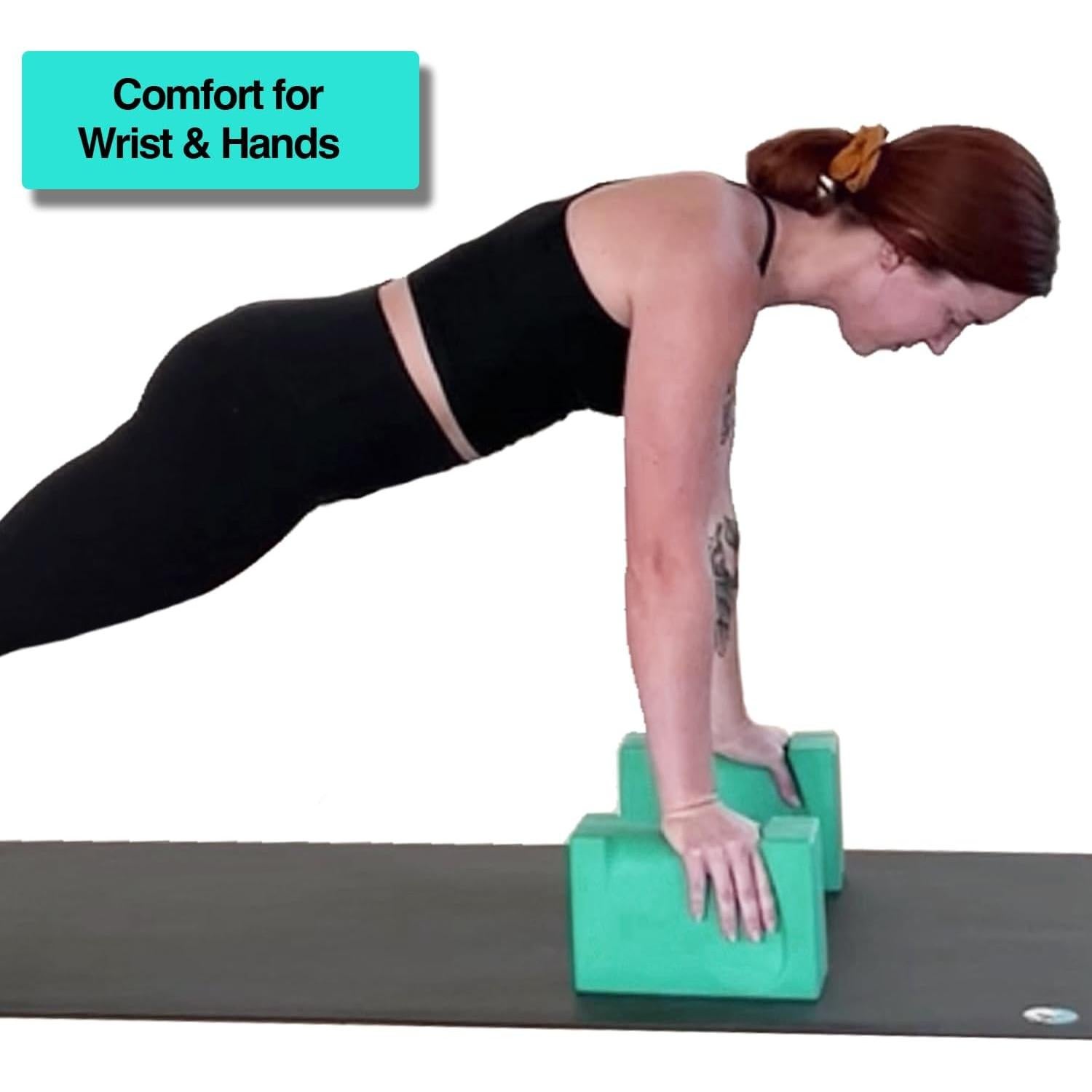 Bloque de Muñeca Yoga-Grip Verde Azulado - Juego de 2