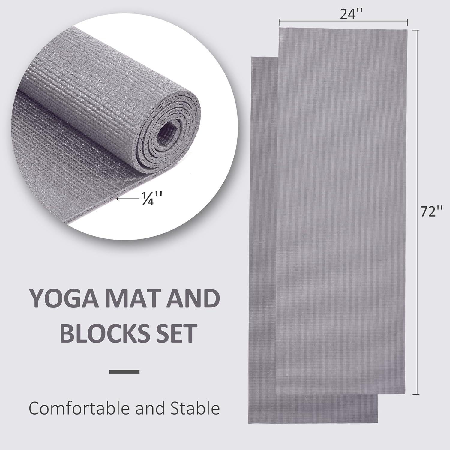Esterilla de Yoga Fitvids 1/4'' Alta Densidad Antidesgarro Gris