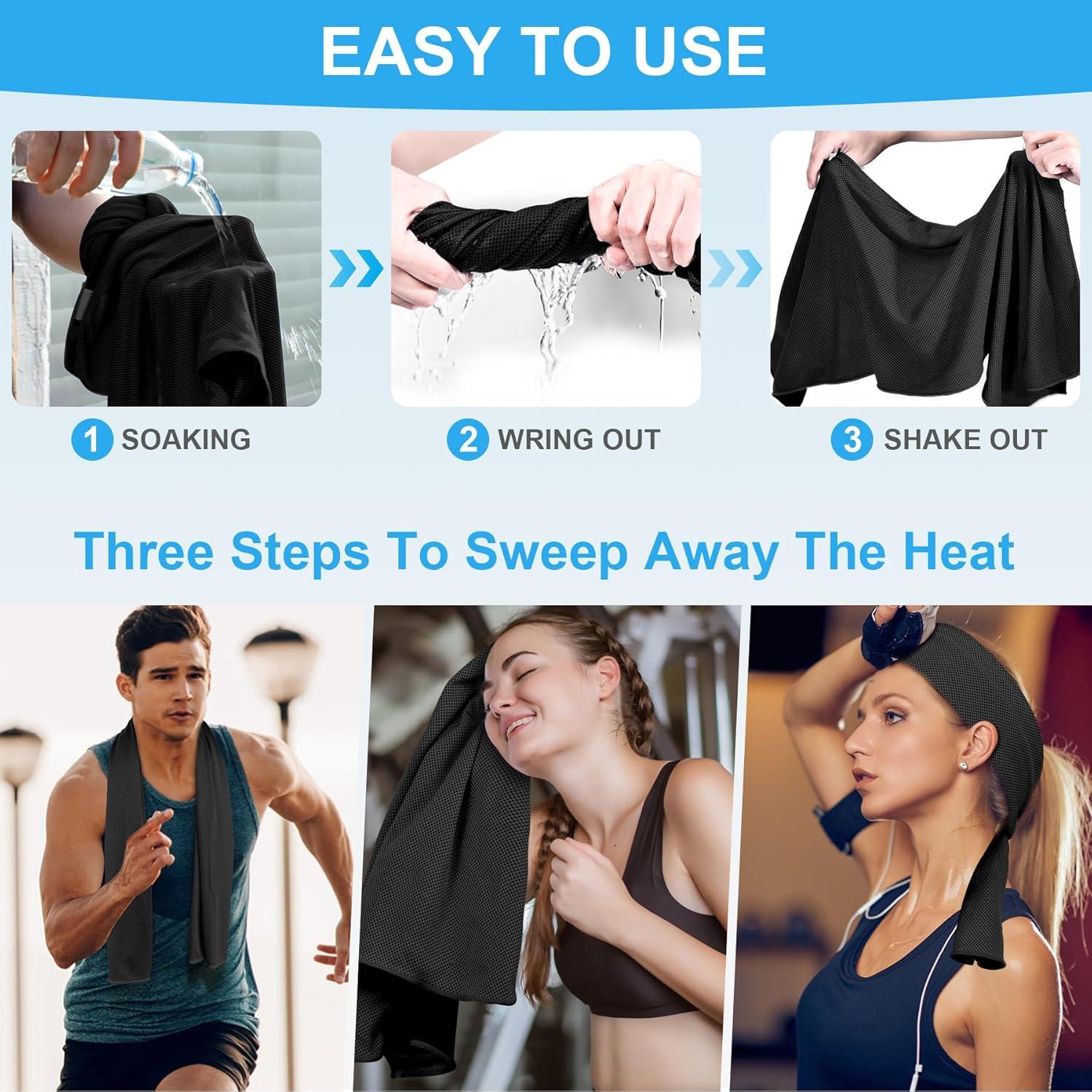 Toallas Enfriadoras U-pick 4 Unidades 100x30 cm Microfibra Negra