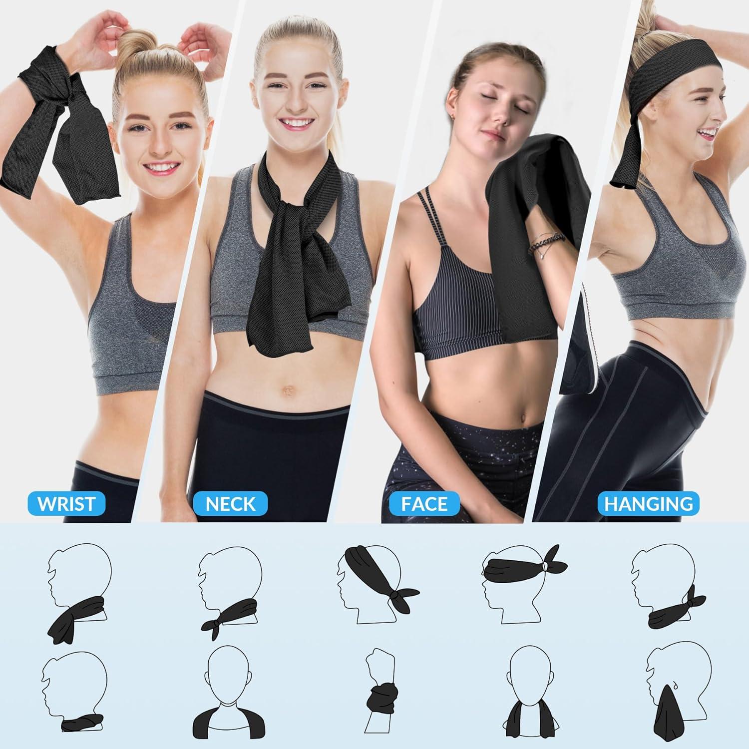 Toallas Enfriadoras U-pick 4 Unidades 100x30 cm Microfibra Negra