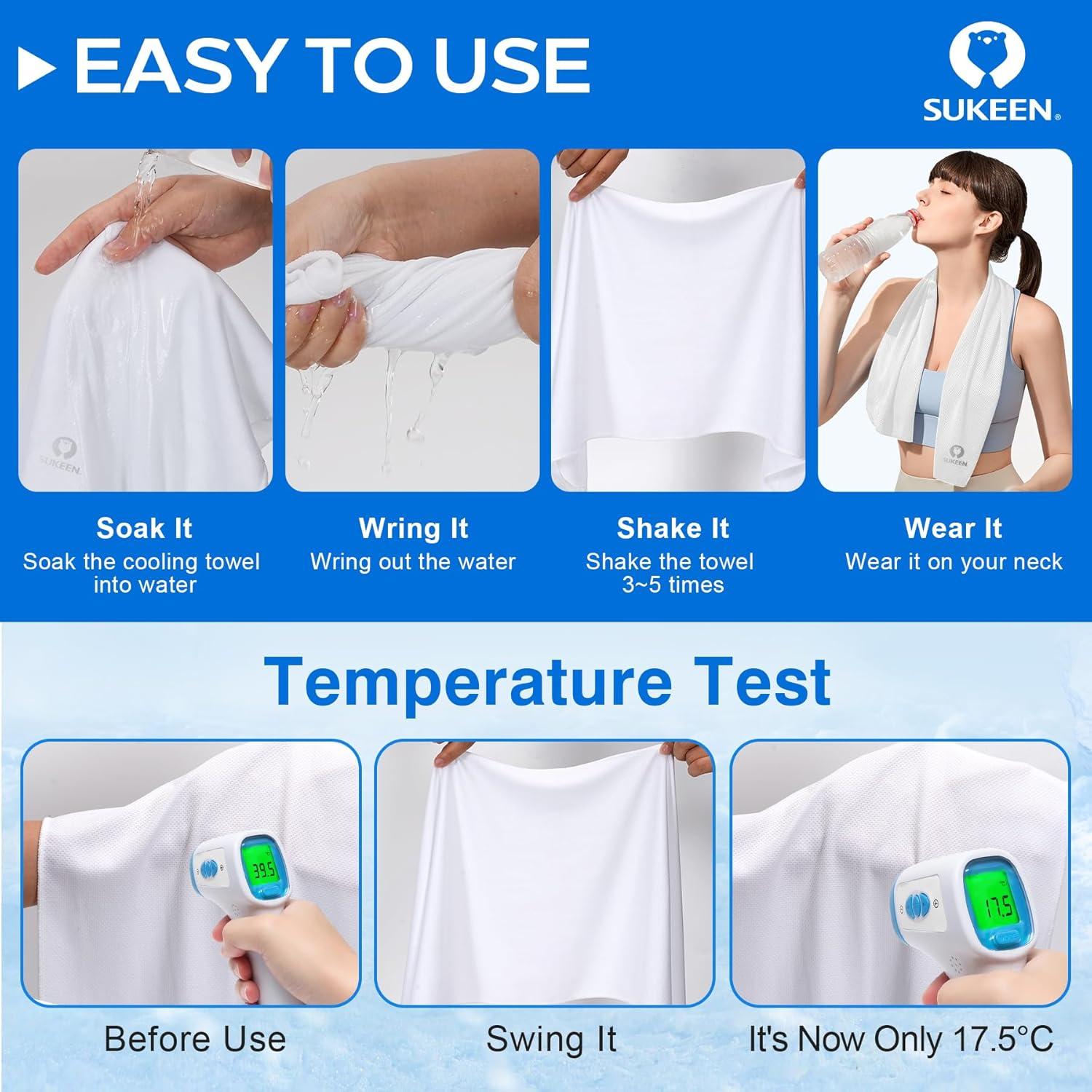 Toallas Enfriadoras Sukeen 4 Unidades Microfibra 101.6x30.5cm