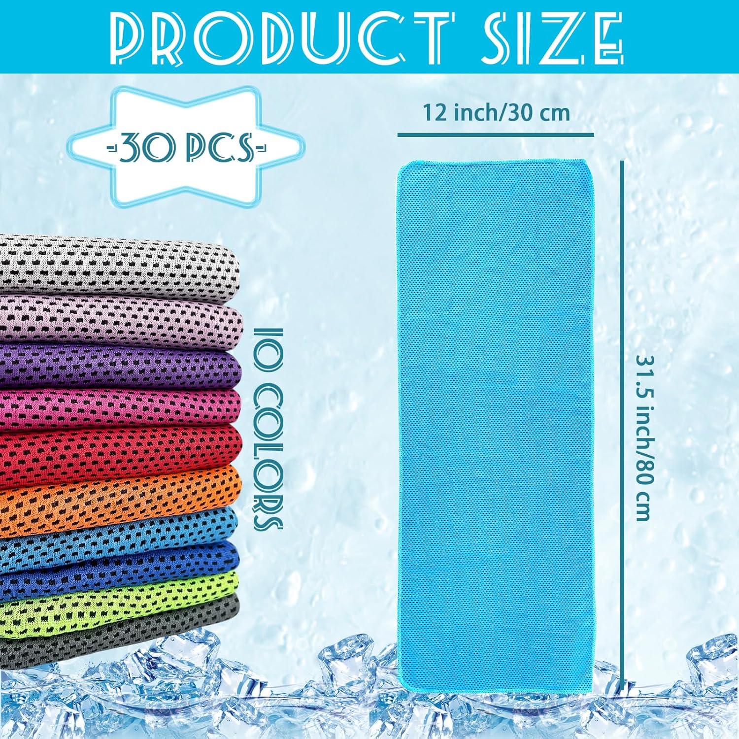 30 Toallas Enfriadoras Multicolor Xanllaxa 30x80cm para Deportes