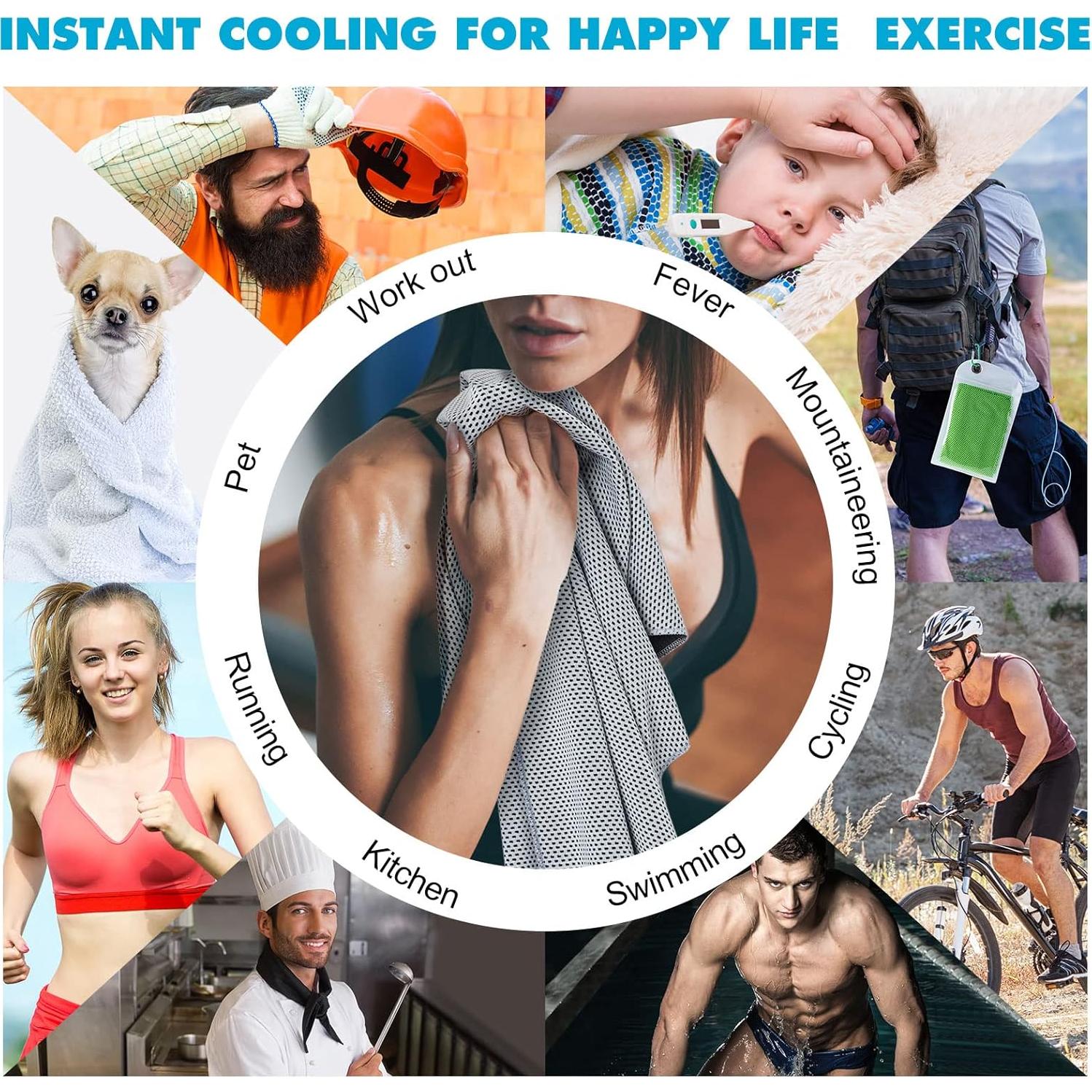 Toallas Enfriadoras Honoson 20 Piezas Microfibra 101.6x30.5cm