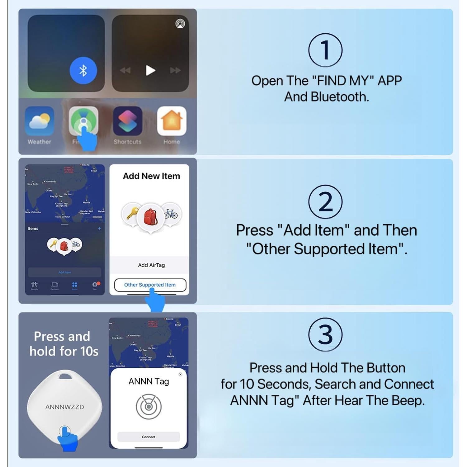 ANNNWZZD Localizadores de Artículos 4 Pack con Find My