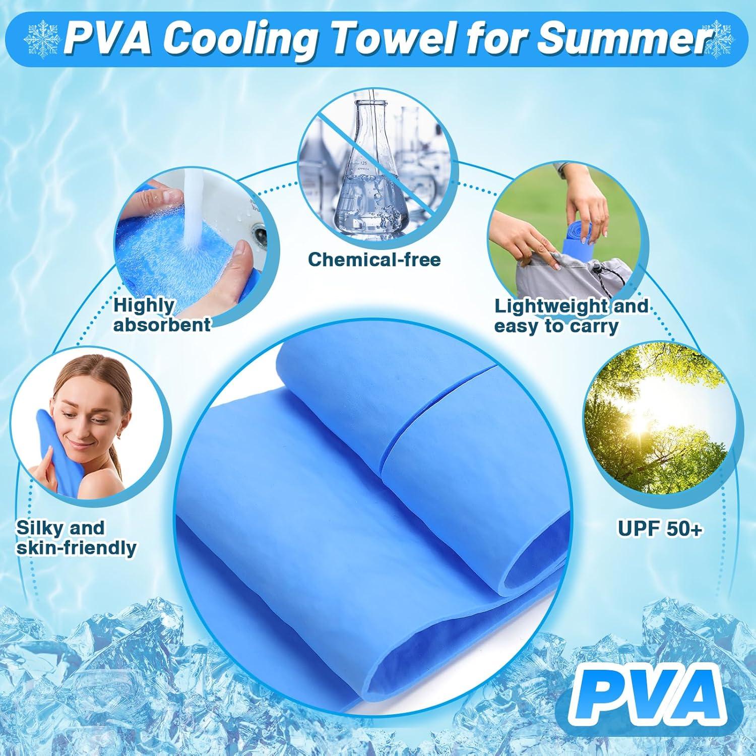 3 Toallas Enfriadoras PVA Cosweet - 73.66x7.62 cm, Azul