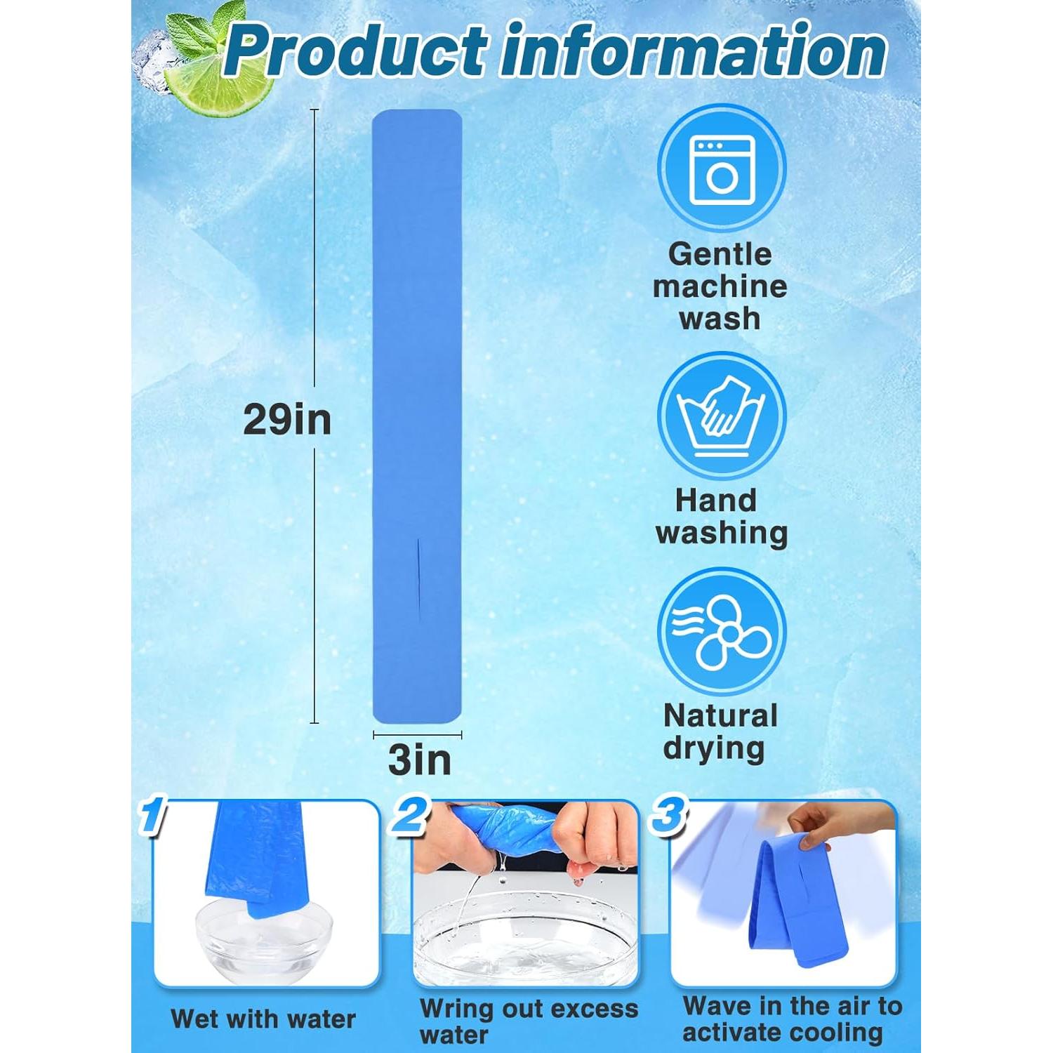 3 Toallas Enfriadoras PVA Cosweet - 73.66x7.62 cm, Azul