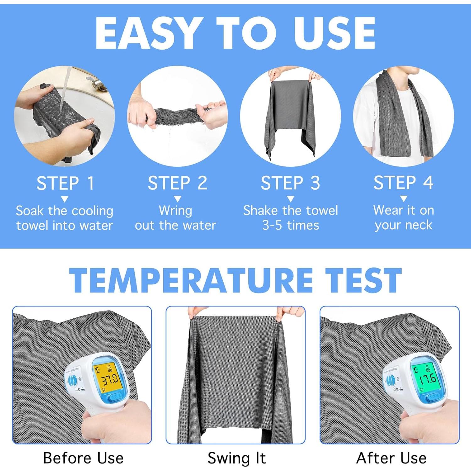 Toallas Enfriadoras Fivali Microfibra - Paquete de 4 Unidades