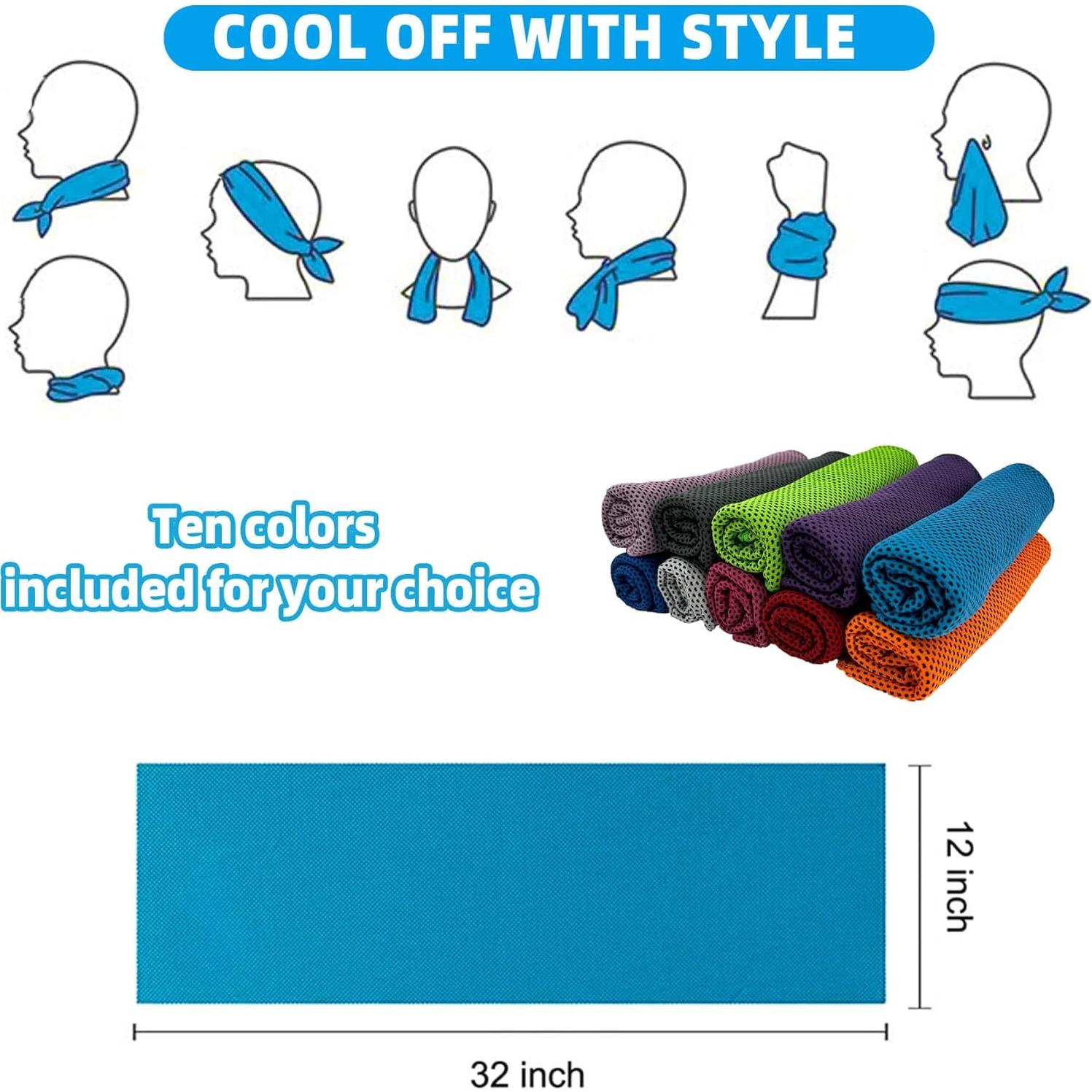 Toallas Enfriadoras AWOWZ de Microfibra - Paquete de 10 Unidades