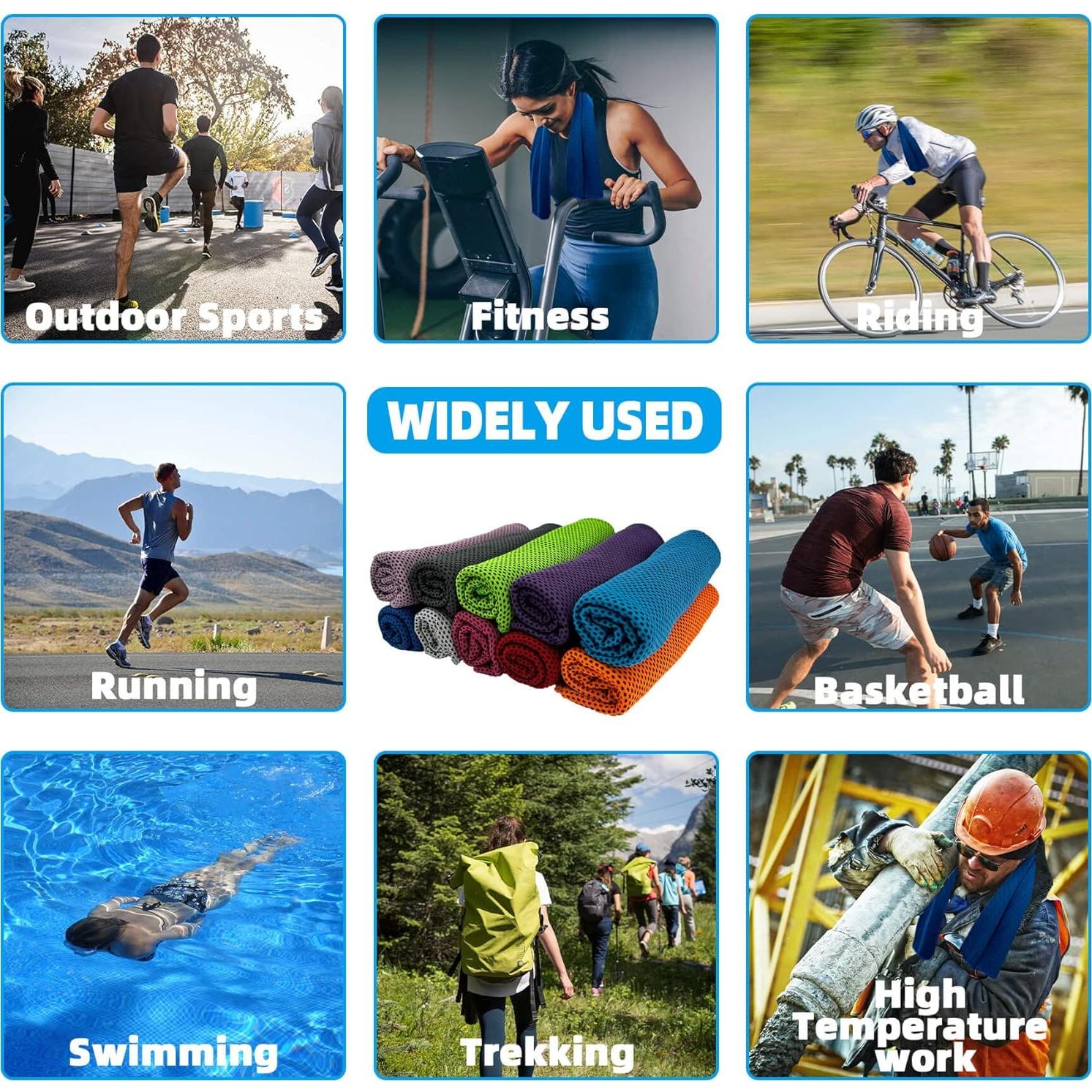 Toallas Enfriadoras AWOWZ de Microfibra - Paquete de 10 Unidades