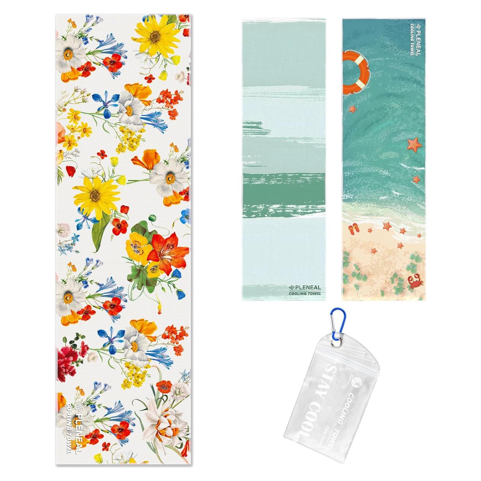 Toalla Enfriadora Pleneal 100x30cm Microfibra Amarilla Floral