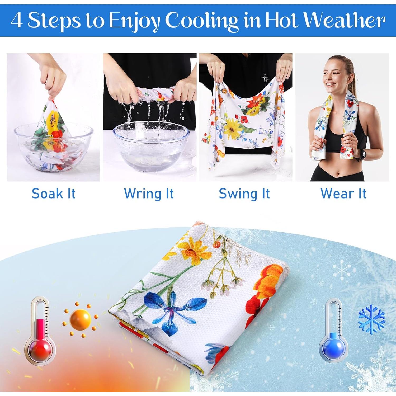 Toalla Enfriadora Pleneal 100x30cm Microfibra Amarilla Floral