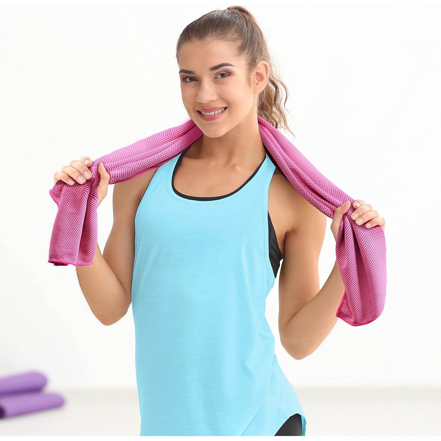 Toallas Enfriadoras TOBEHIGHER - Paquete de 4 Microfibra 99.1x29.2cm