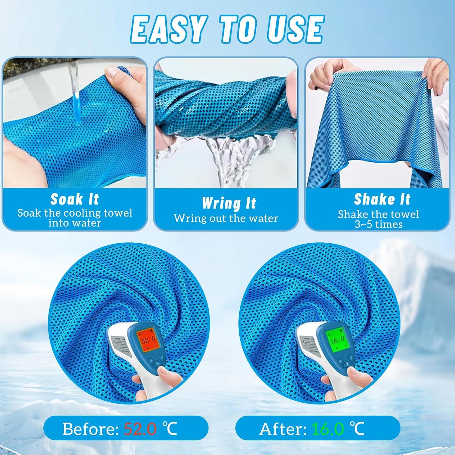 Toallas Enfriadoras LUYI 8 Pack Microfibra 101.6x30.5cm