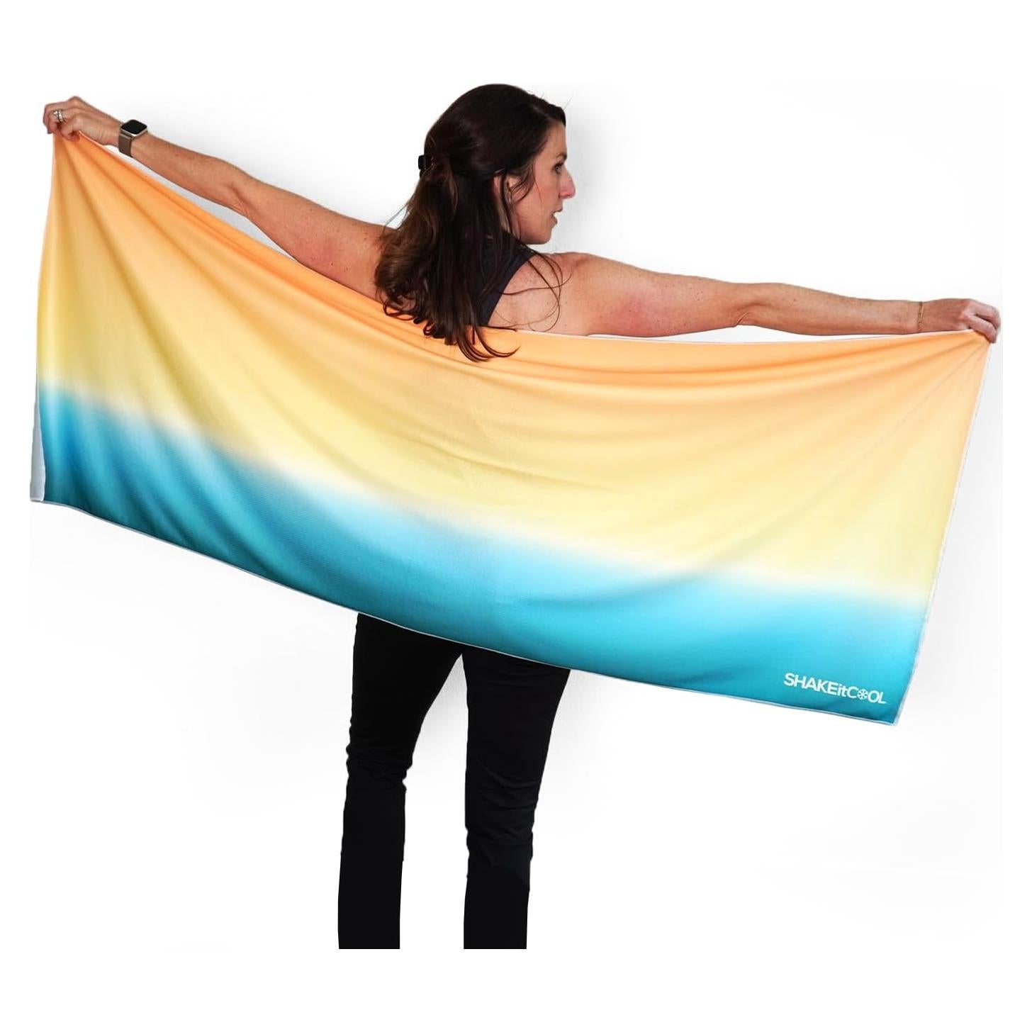 Chal Enfriador SHAKEitCOOL Ombre Amarillo Azul UPF40 165cm