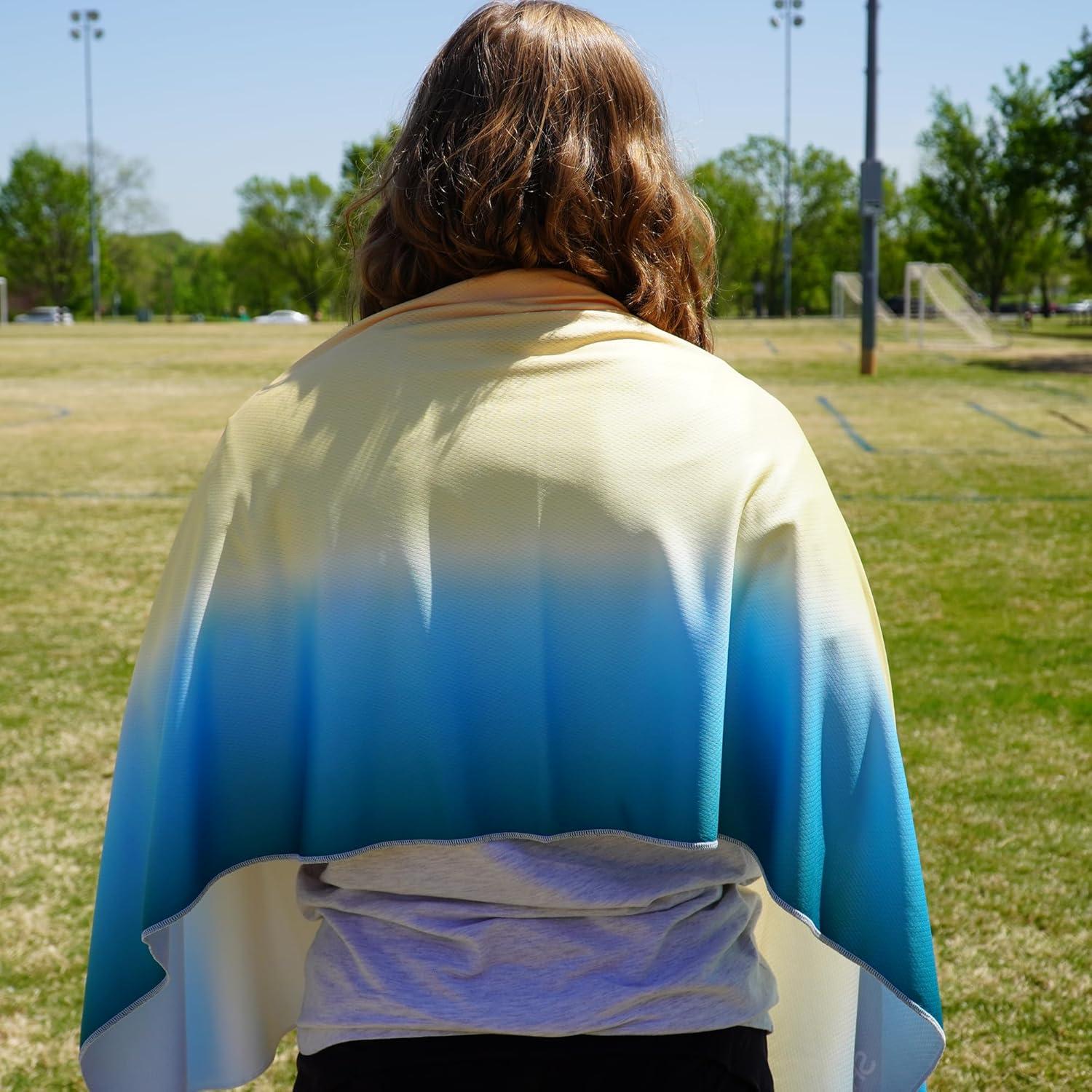 Chal Enfriador SHAKEitCOOL Ombre Amarillo Azul UPF40 165cm