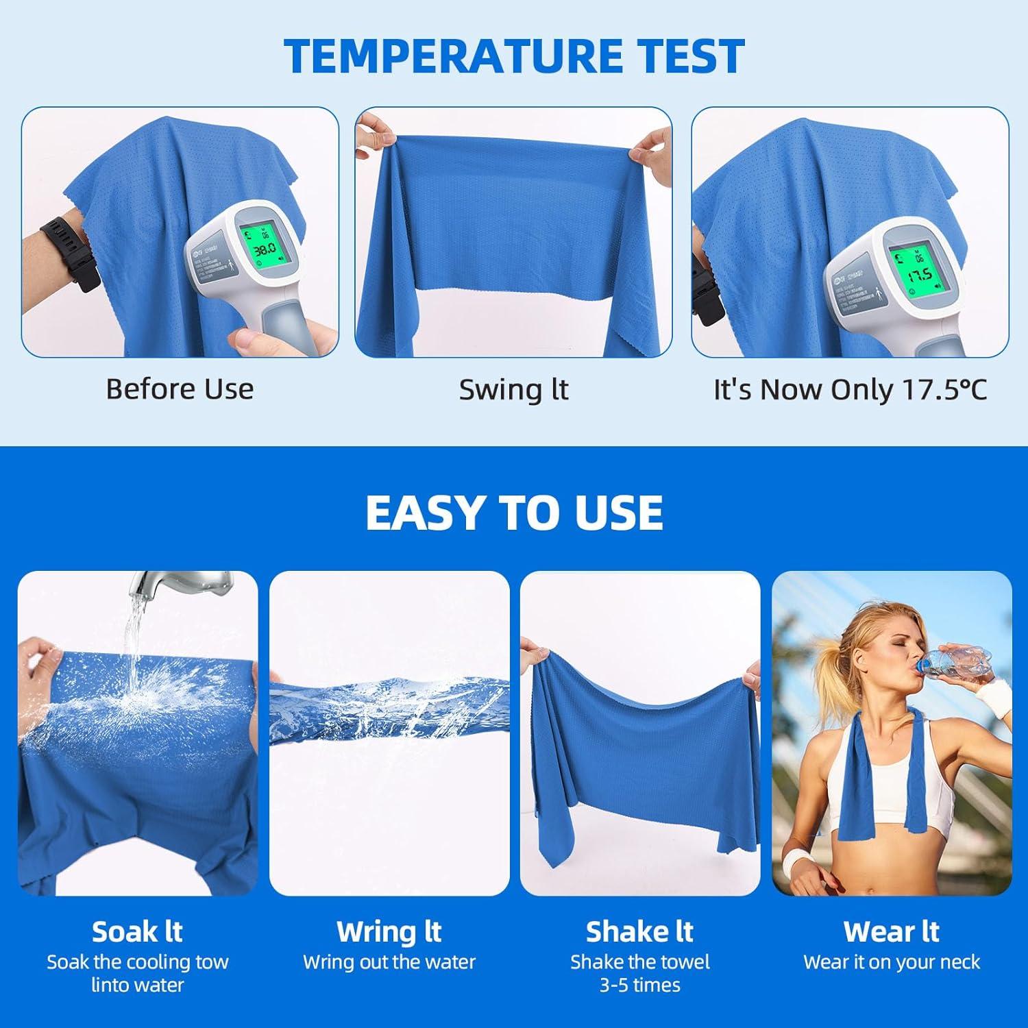 Toallas Refrigerantes KFHOLIE 101.6x30.5cm 2 Unidades Azul