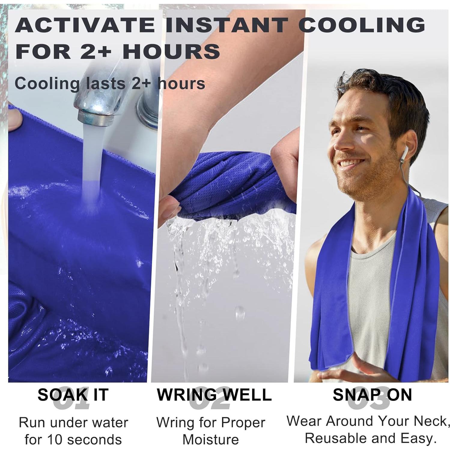 Toalla Enfriadora Meiyante 110x40 cm Microfibra Azul Marino