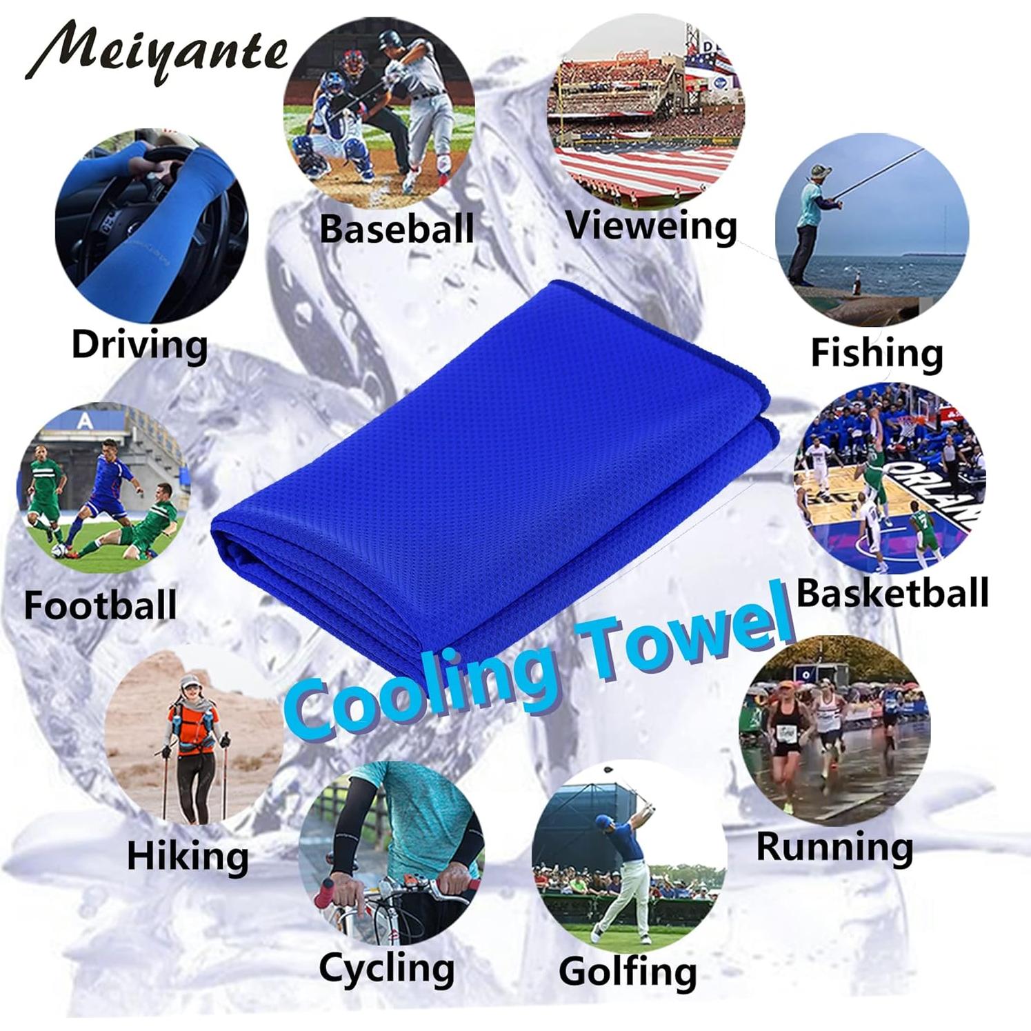 Toalla Enfriadora Meiyante 110x40 cm Microfibra Azul Marino