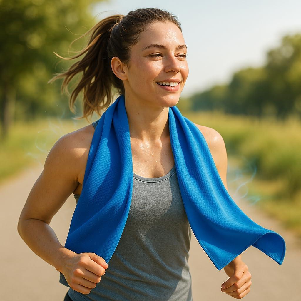 Toalla Enfriadora Meiyante 110x40 cm Microfibra Azul Marino