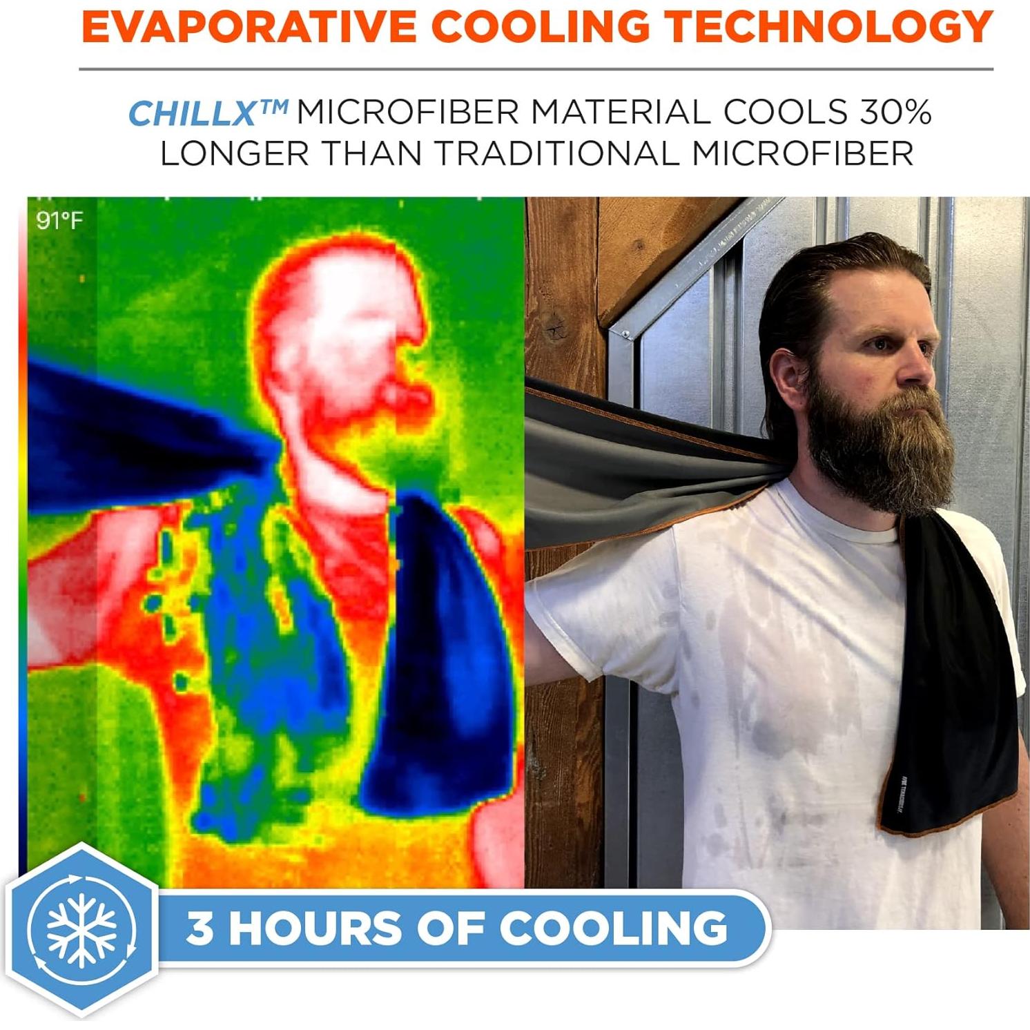 Toalla Enfriadora Ergodyne Chill-Its 6602MF Microfibra UPF 50+ Naranja 104.1x24.99cm