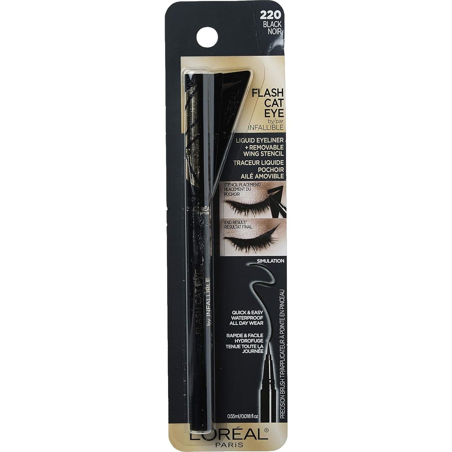 Delineador Líquido Impermeable L'Oreal Paris Flash Cat Eye 12.5g