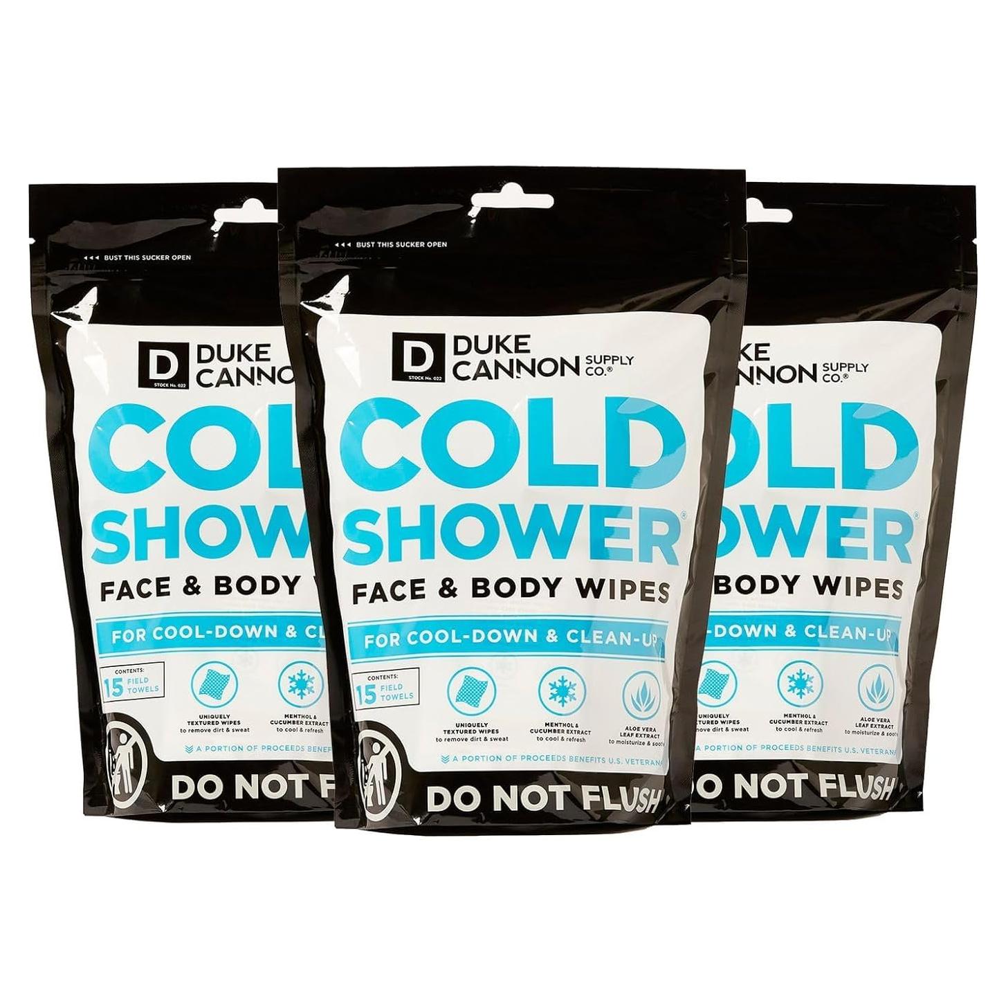 Toallitas Frías de Ducha Duke Cannon - 15 Toallitas Mentoladas