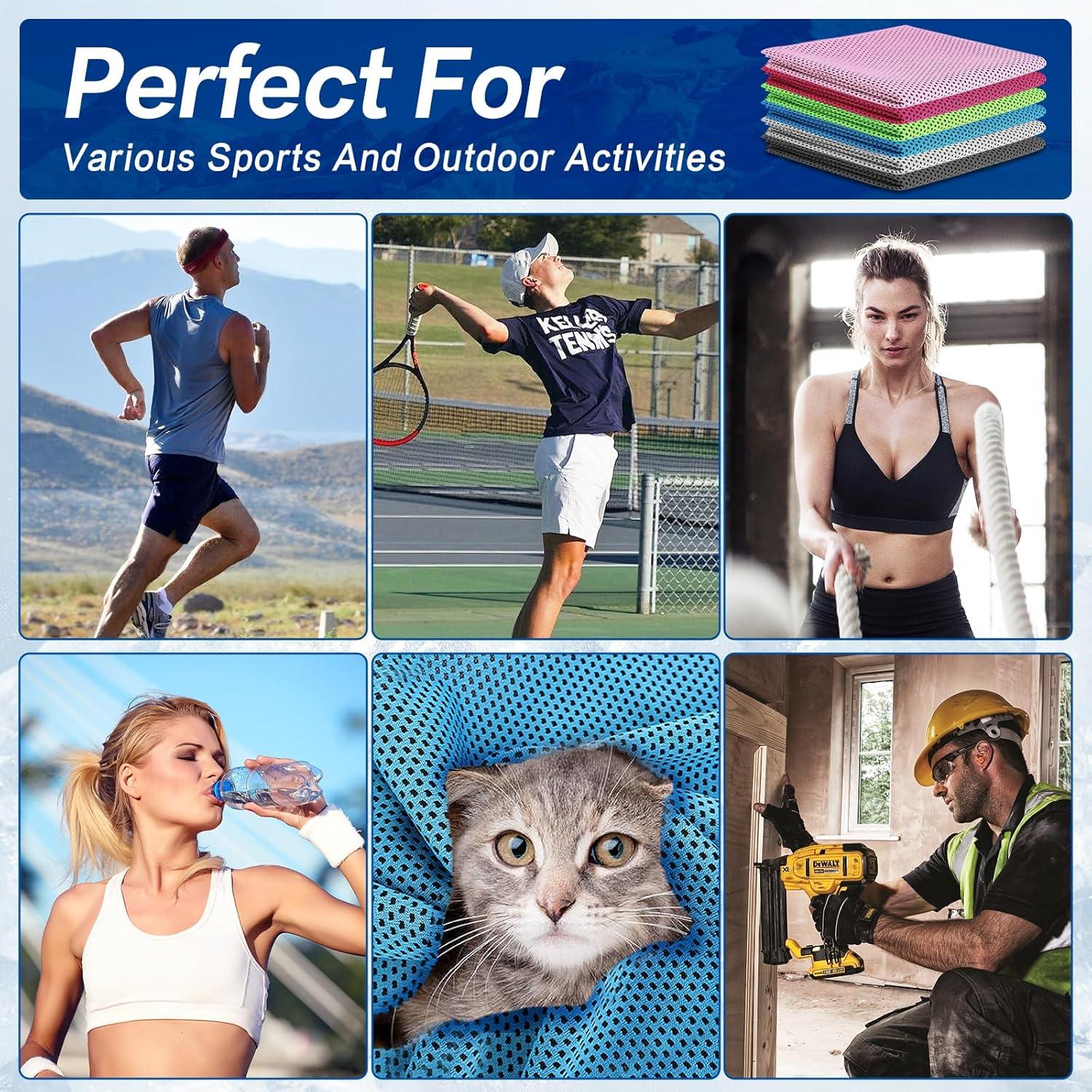 Toalla Enfriadora Jueerun 90cm x 30cm 4 Unidades Microfibra