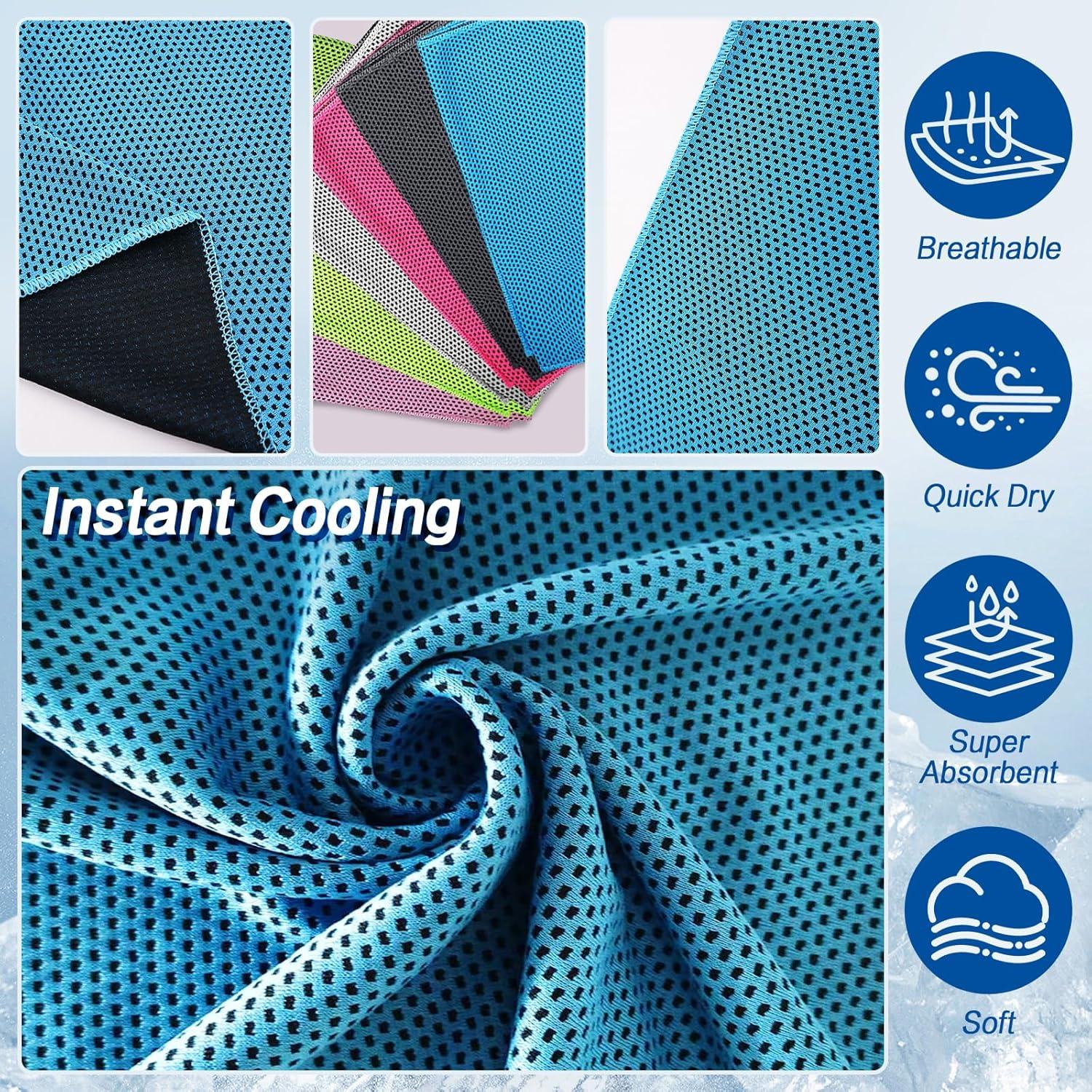 Toalla Enfriadora Jueerun 90cm x 30cm 4 Unidades Microfibra