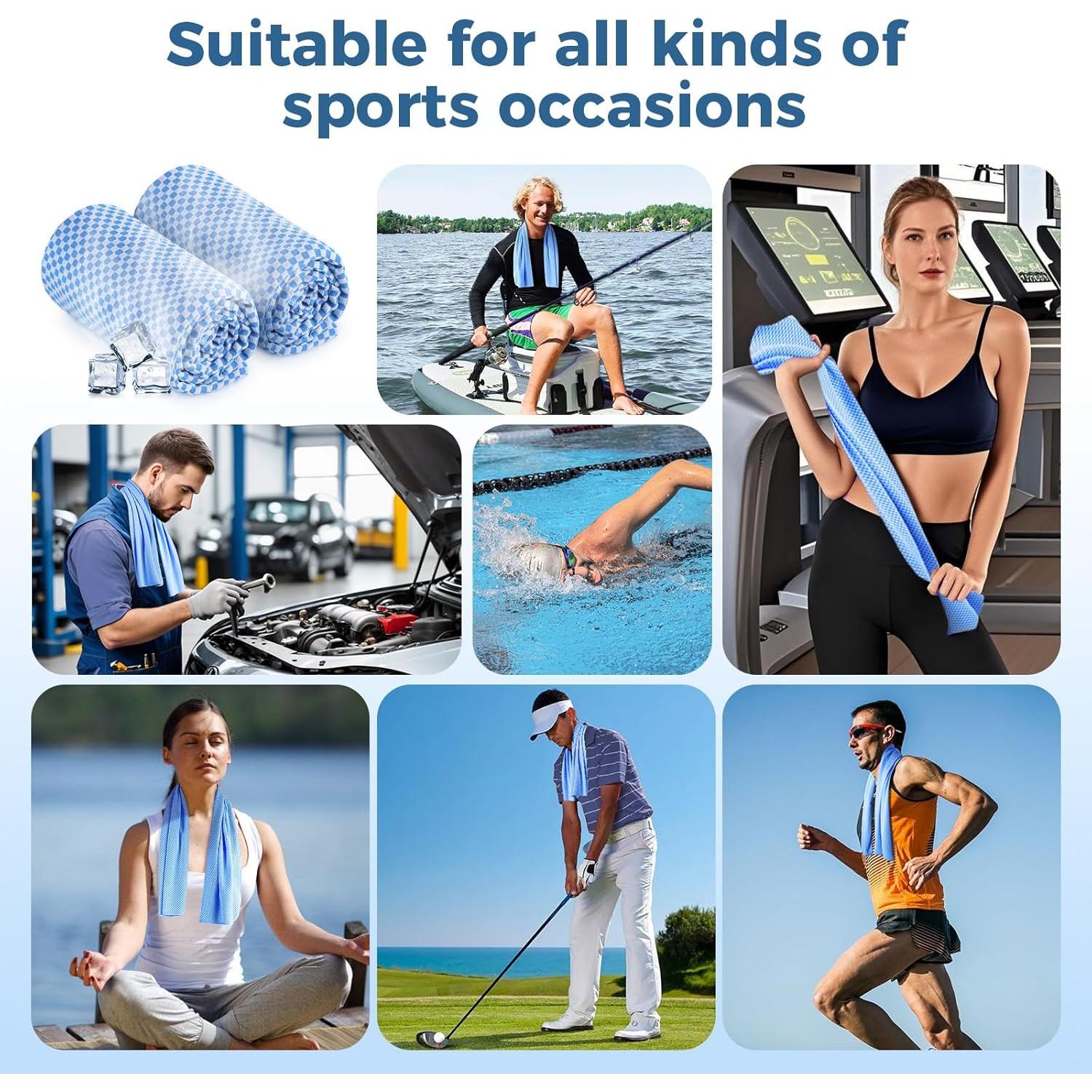 Toallas Enfriadoras ZapRun 2 Piezas 40x101.6cm UPF50 Azul