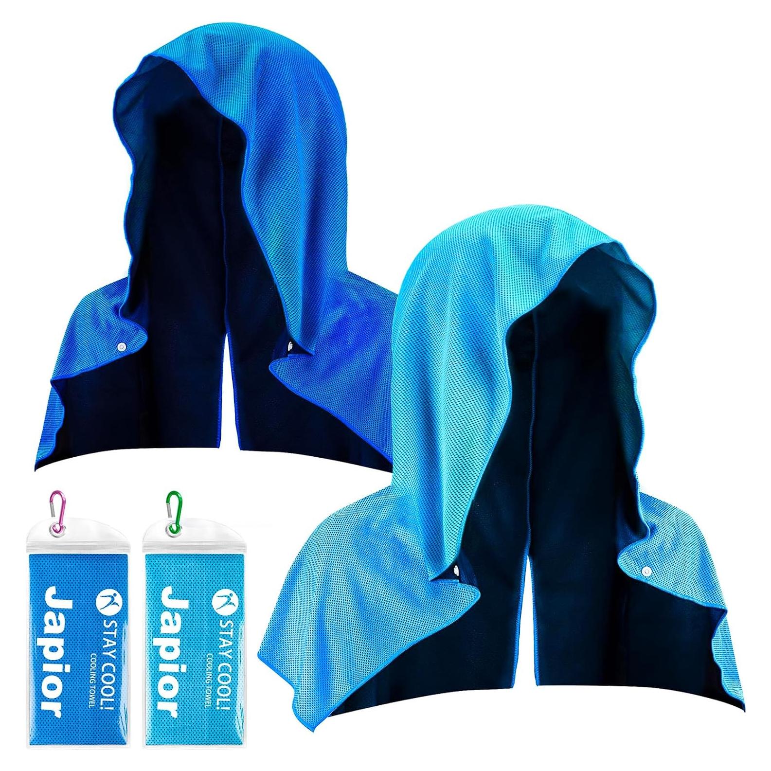 Paquete de 2 Toallas Refrigerantes QAUYETM - Azul Real y Claro