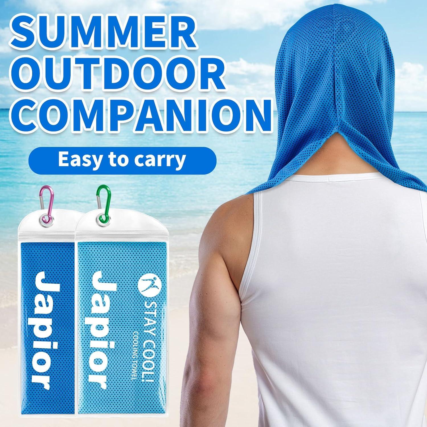 Paquete de 2 Toallas Refrigerantes QAUYETM - Azul Real y Claro