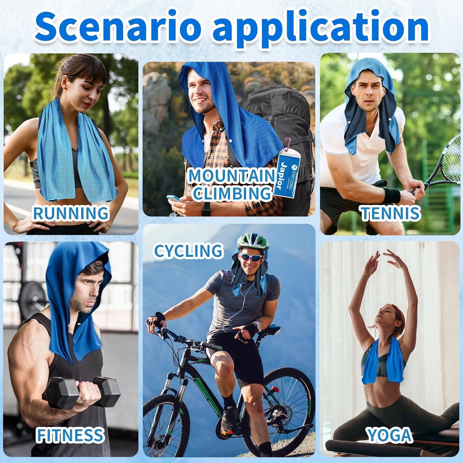 Paquete de 2 Toallas Refrigerantes QAUYETM - Azul Real y Claro